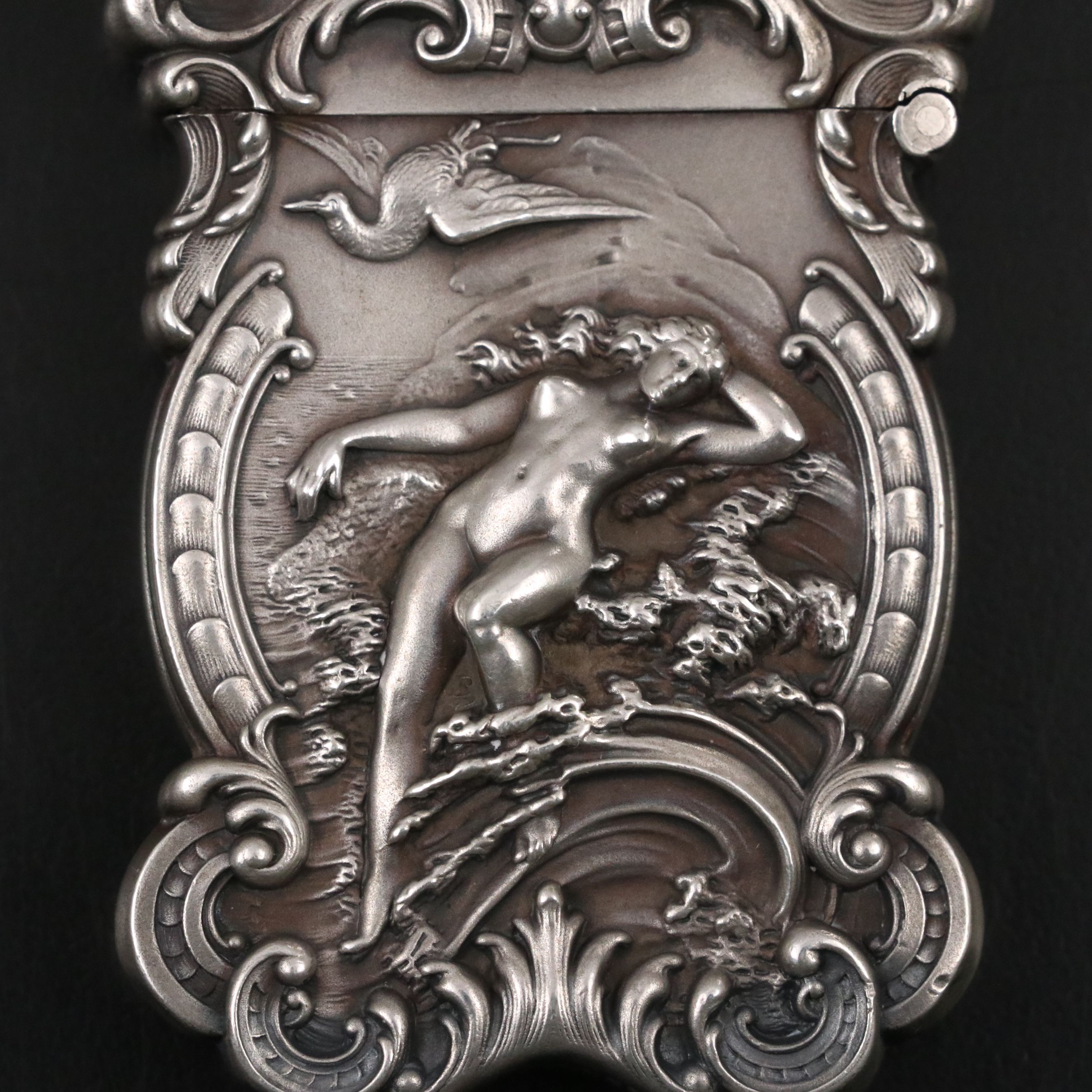 William B. Kerr & Co Art Nouveau Sterling Silver Vesta Case