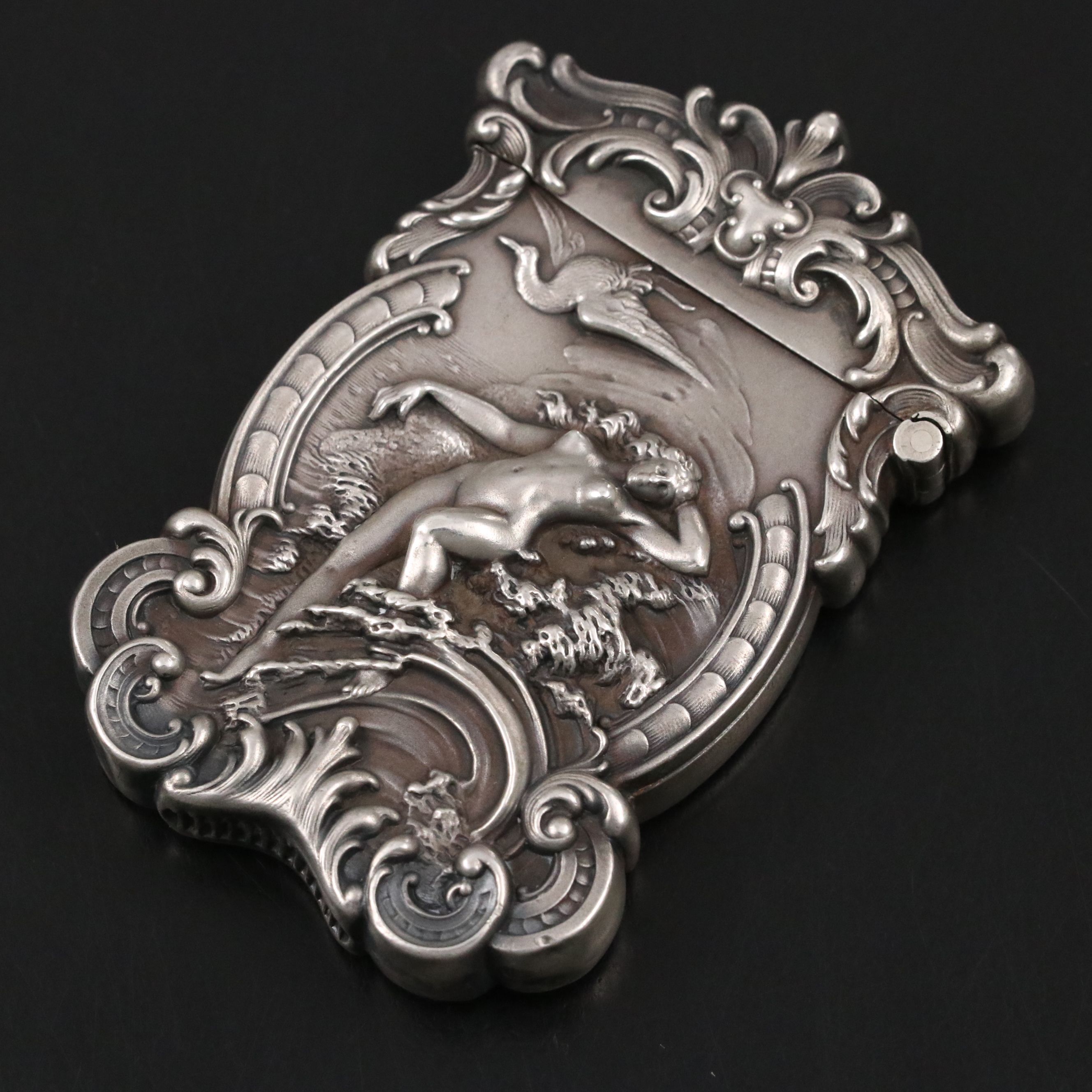 William B. Kerr & Co Art Nouveau Sterling Silver Vesta Case