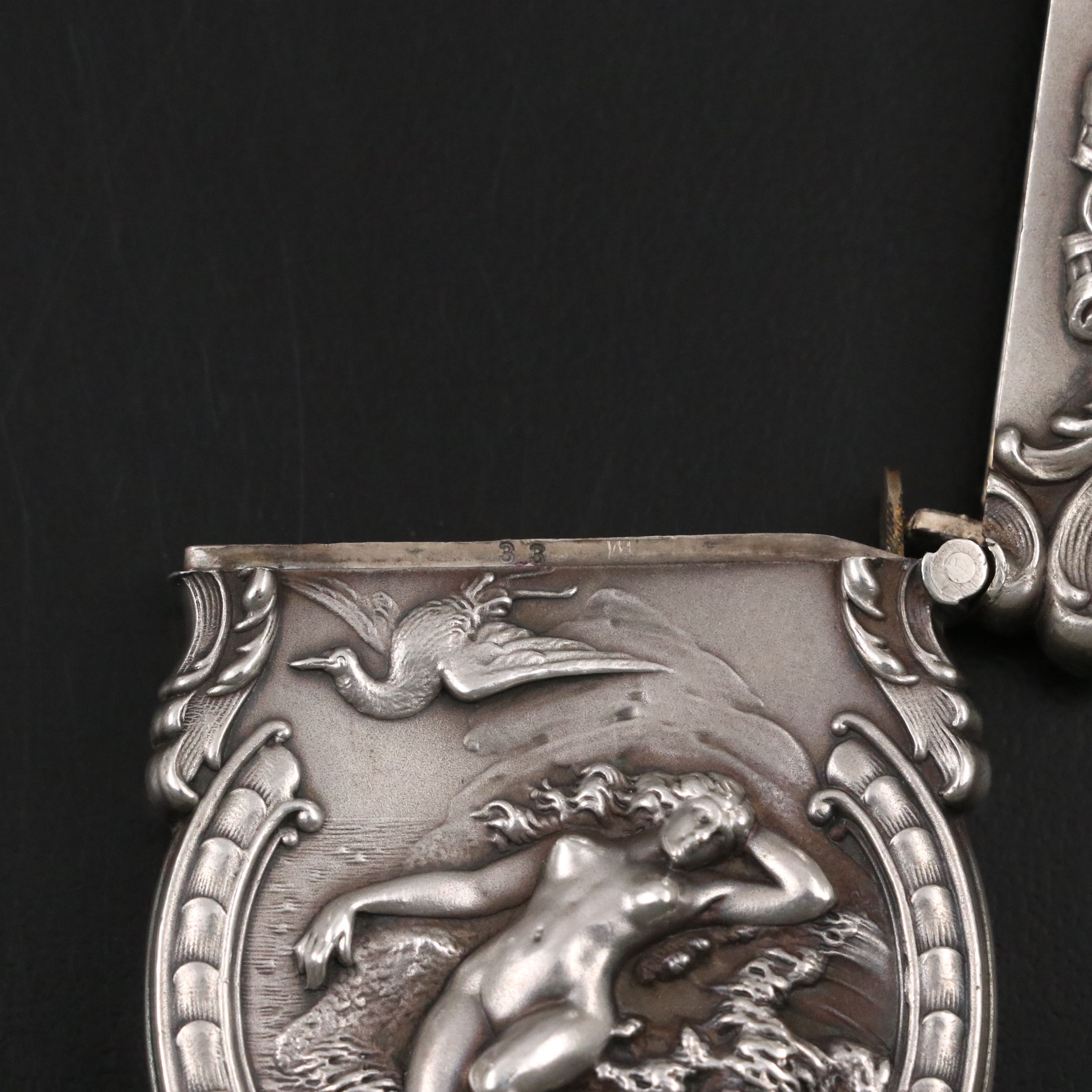 William B. Kerr & Co Art Nouveau Sterling Silver Vesta Case