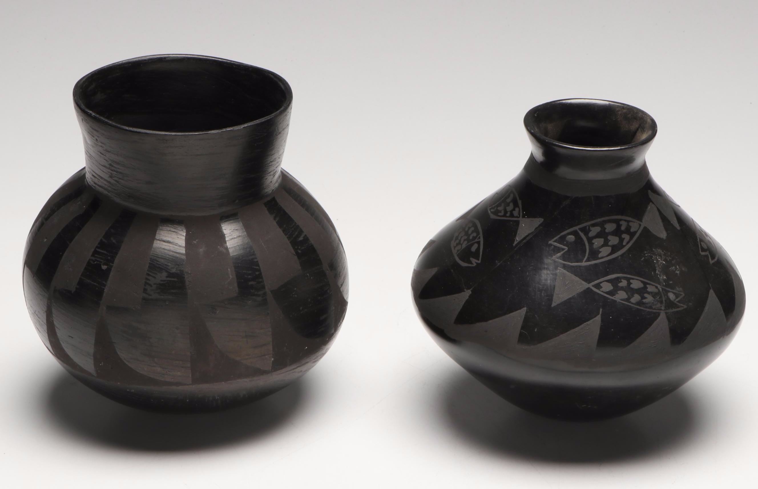 Barra Negro Blackware Pottery Ollas with Terracotta Pots, More