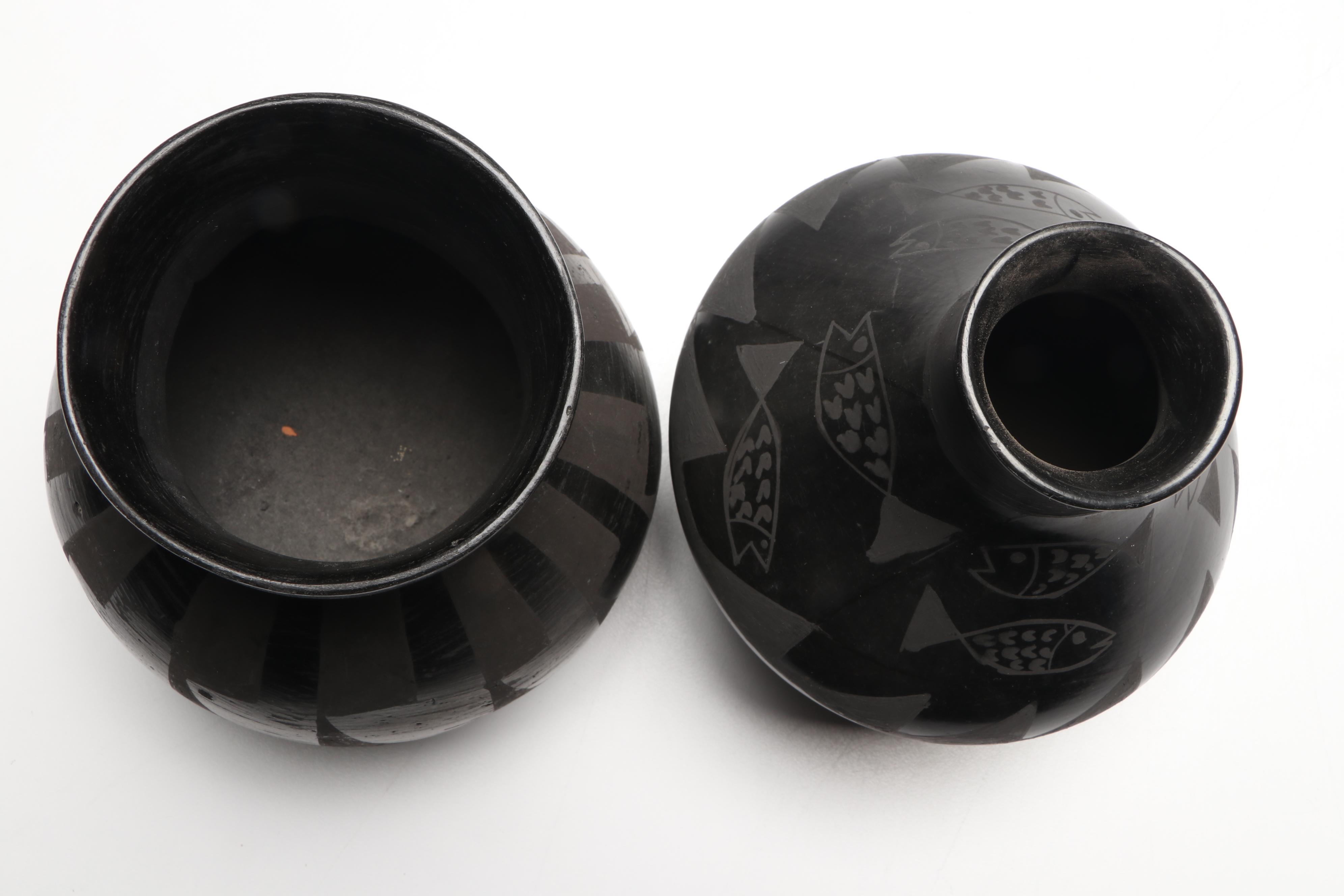 Barra Negro Blackware Pottery Ollas with Terracotta Pots, More