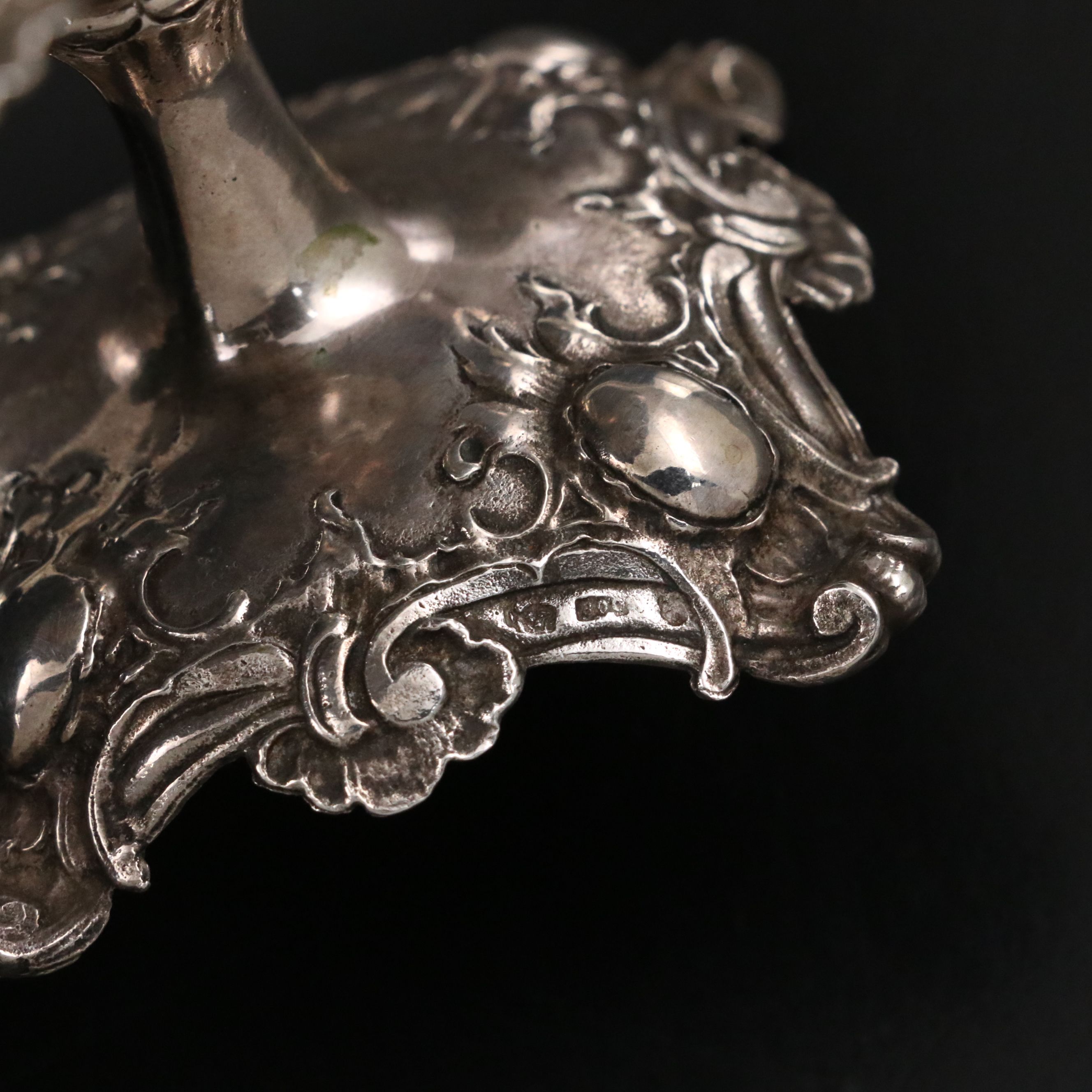 German Rococo Style 800 Silver Putto Salt Cellar, Late 19th Century