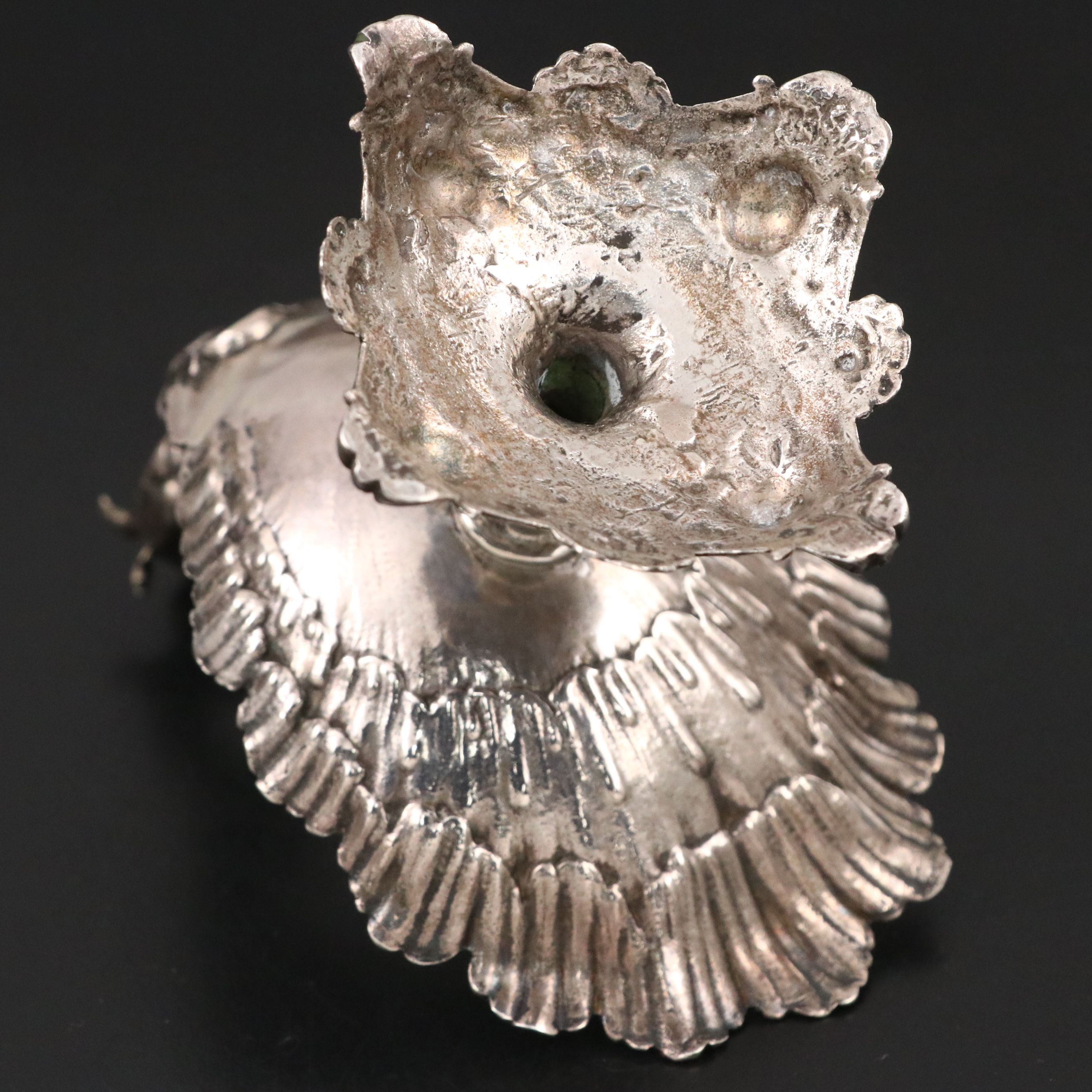 German Rococo Style 800 Silver Putto Salt Cellar, Late 19th Century