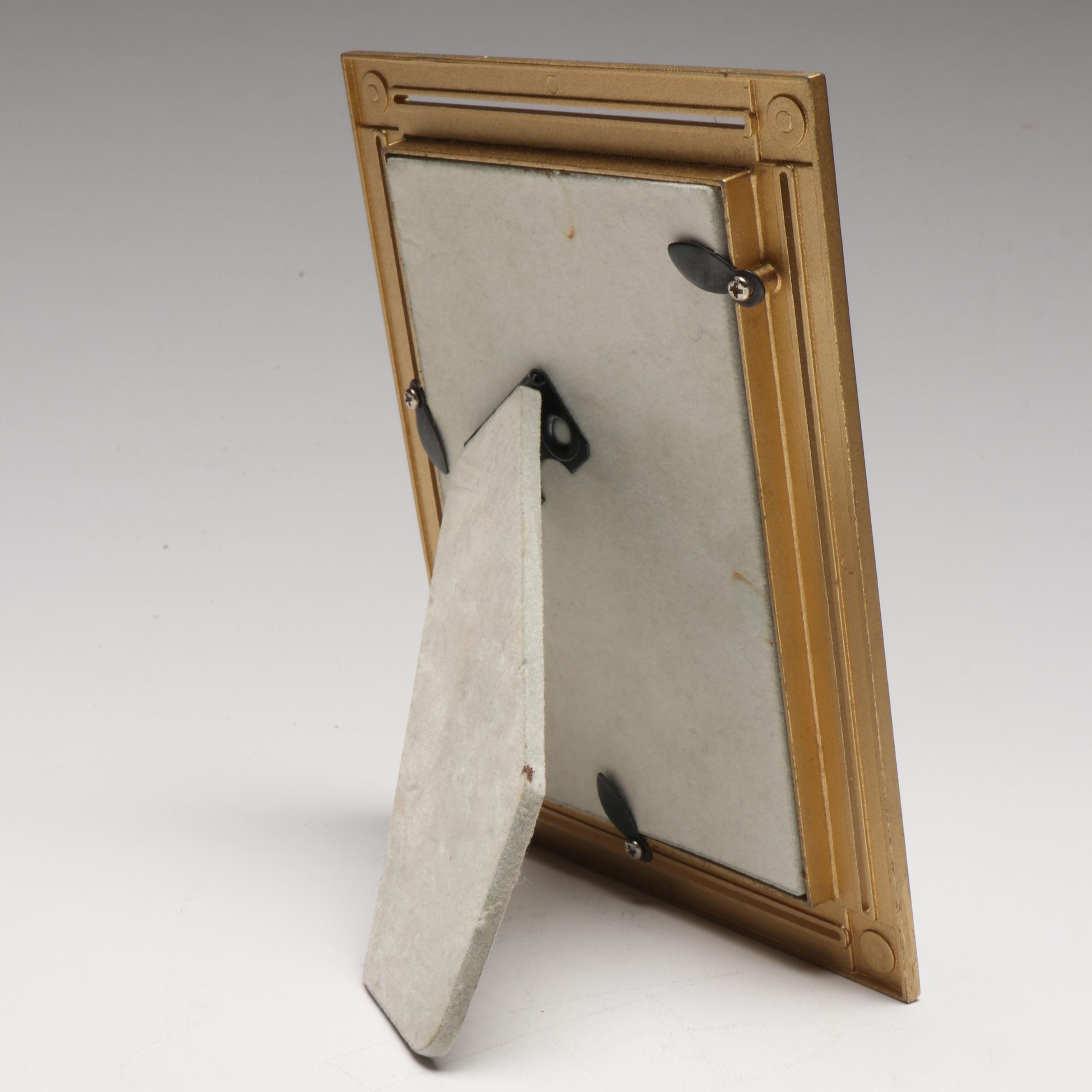 Semca Swiss Jeweled Shelf Clock with Embellished Metal Frames and Other Clock