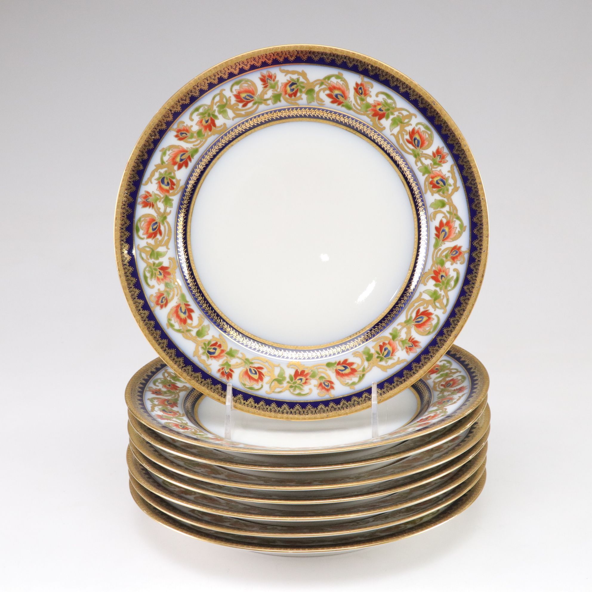 Haviland Limoges Hand-Painted Gilt Porcelain Dinner Plates