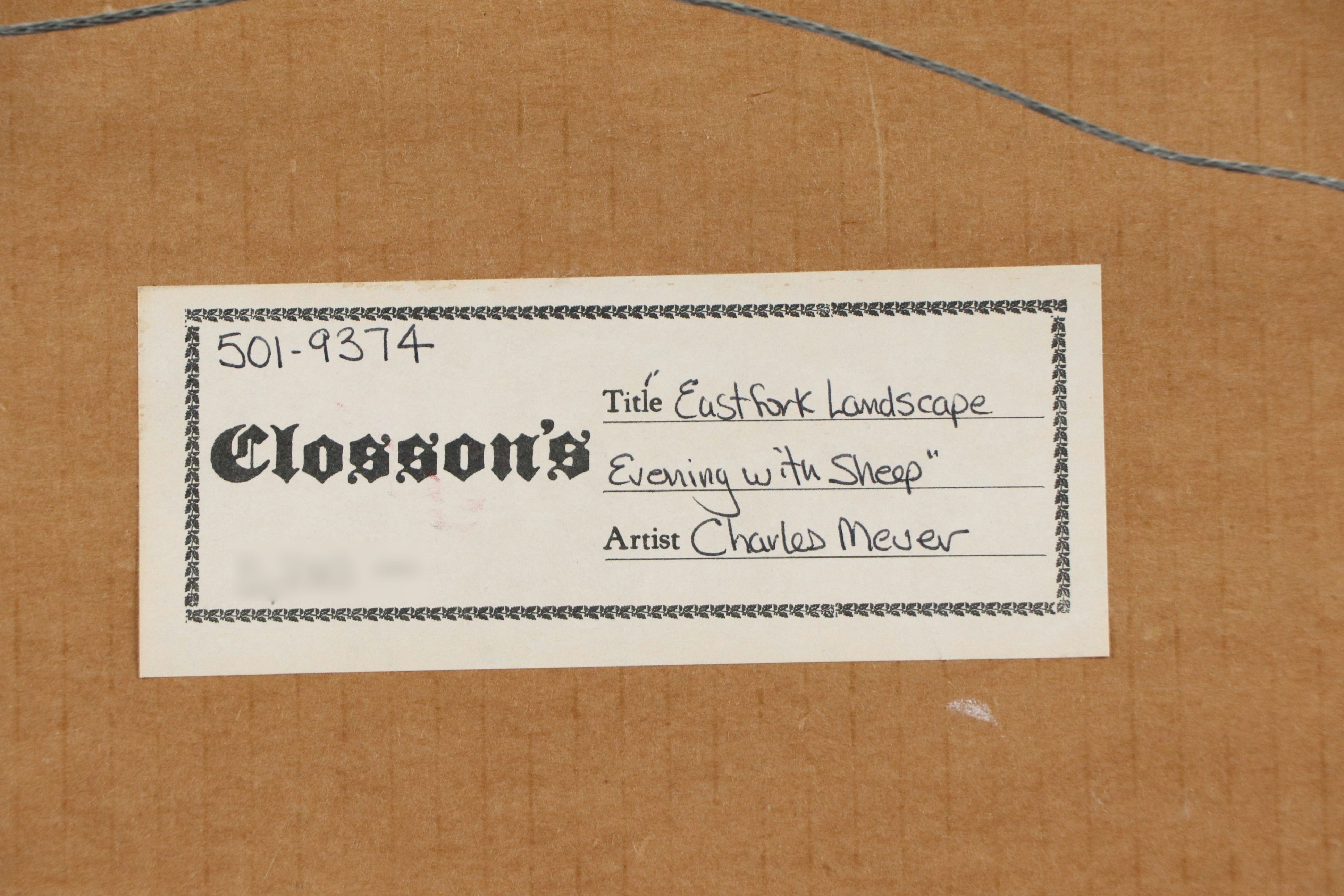 Charles Meurer "Eastfork Landscape: Evening with Sheep"