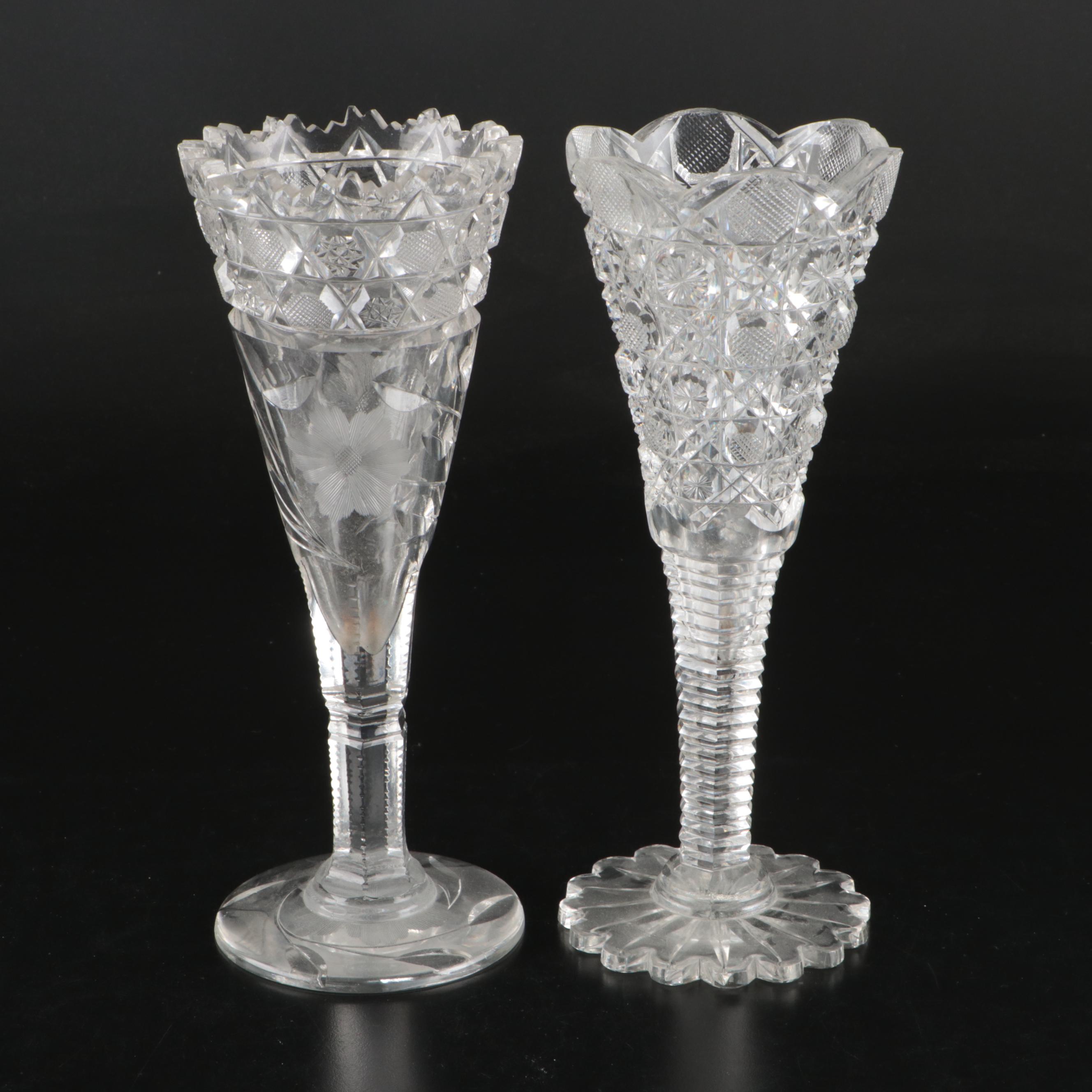 American Brilliant Cut Crystal Vases