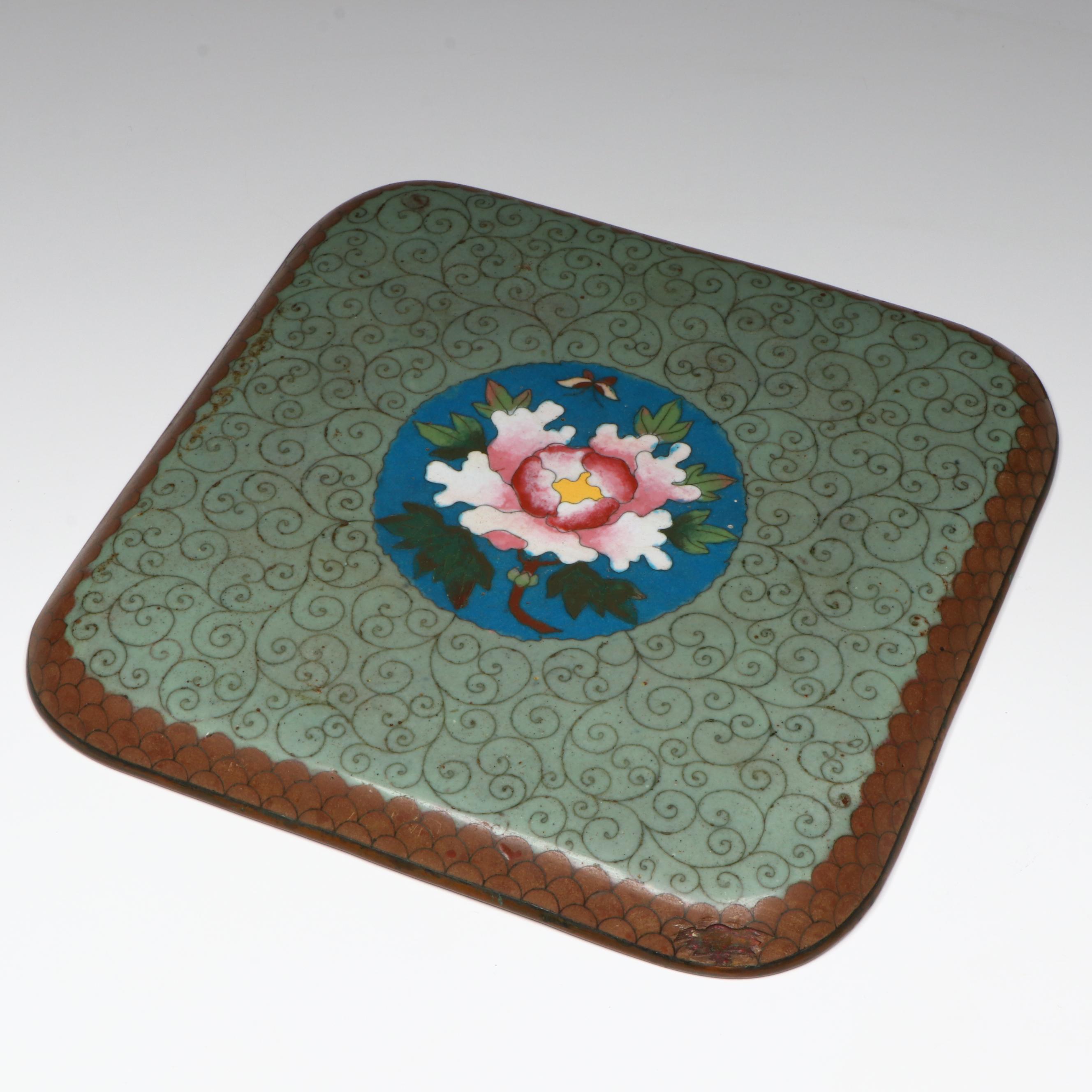 Japanese Cloisonné Tray Attributed to Namikawa Sōsuke , Late 19th Century