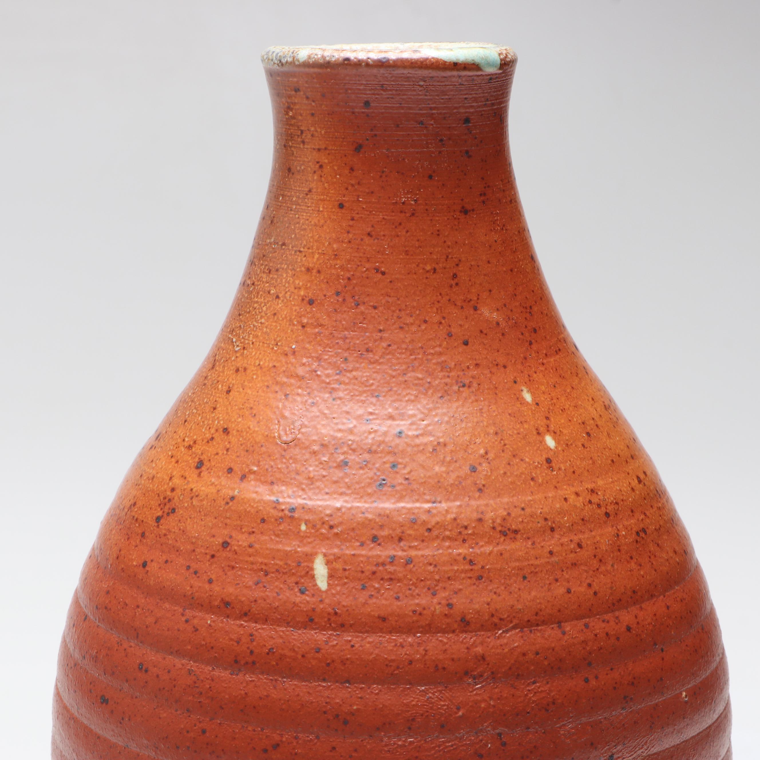 Studio Pottery Bizen Vase with Other Salt Glazed Stoneware Vase
