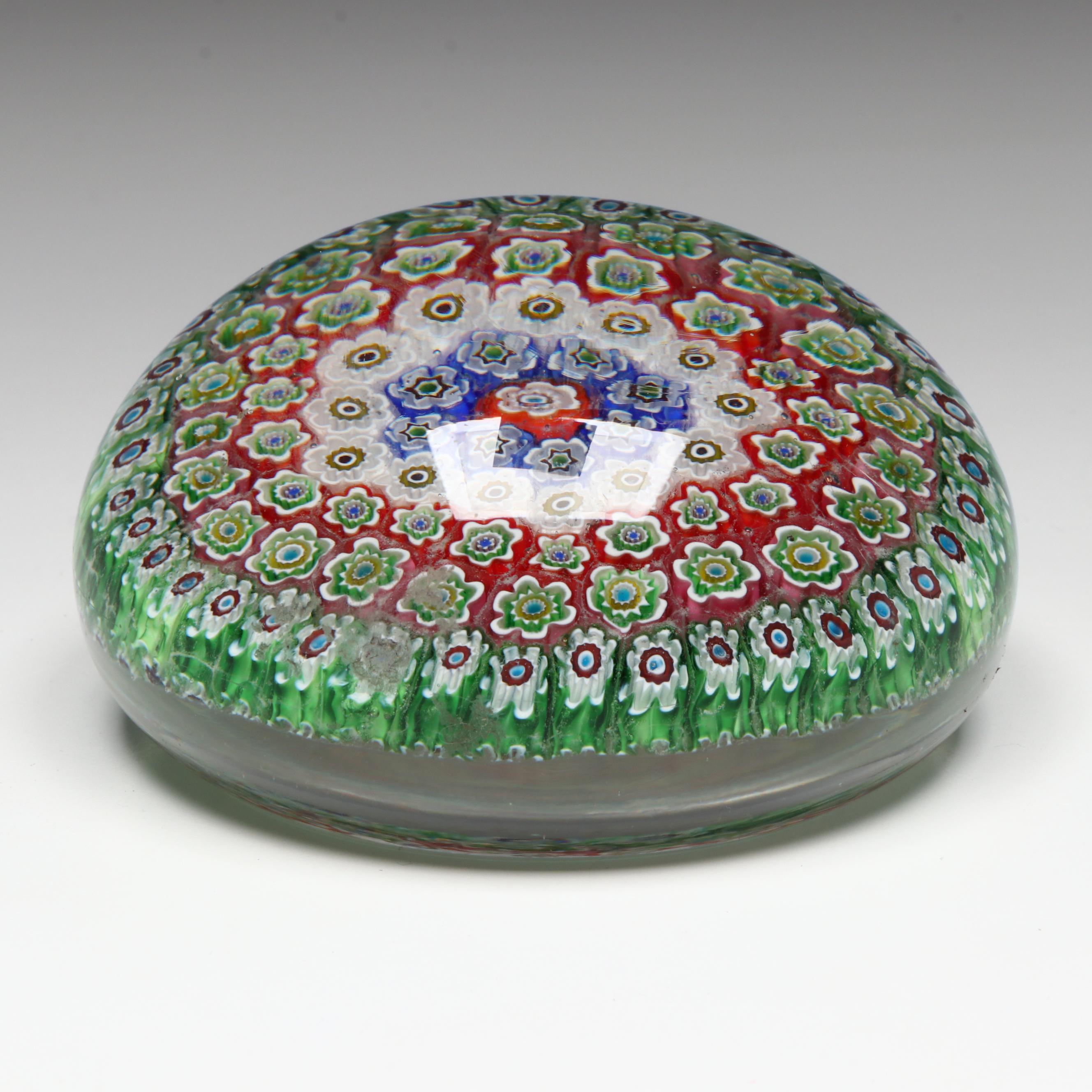 Murano Millefiori Art Glass Paperweight