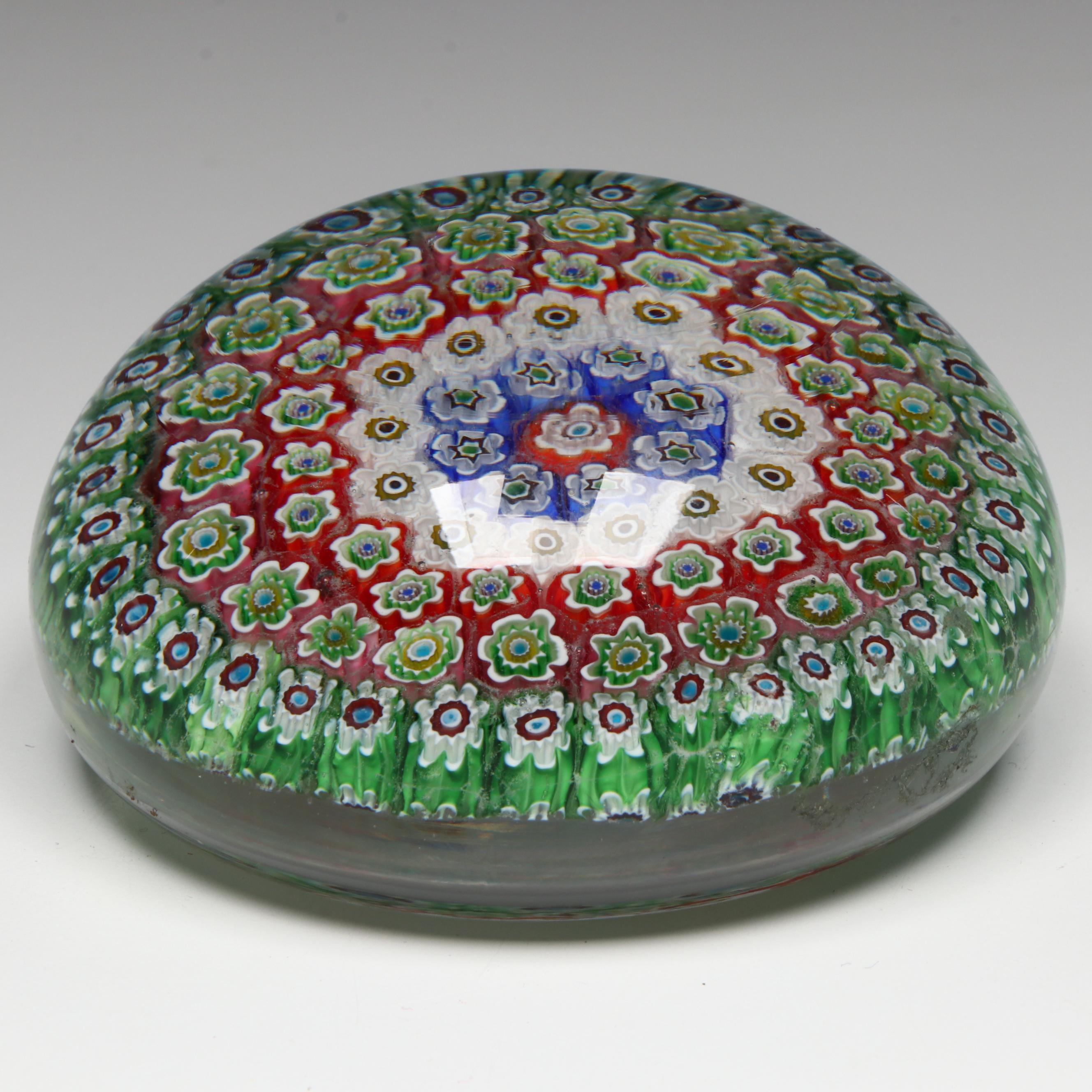 Murano Millefiori Art Glass Paperweight