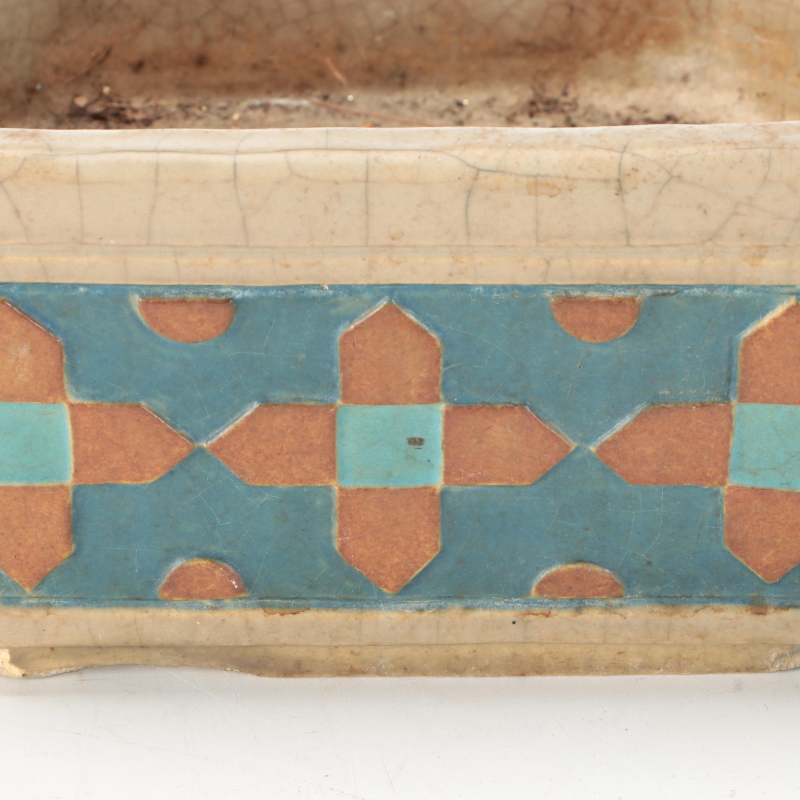 Early Rookwood Tiled Shallow Octagonal Planter, Late 19th Century