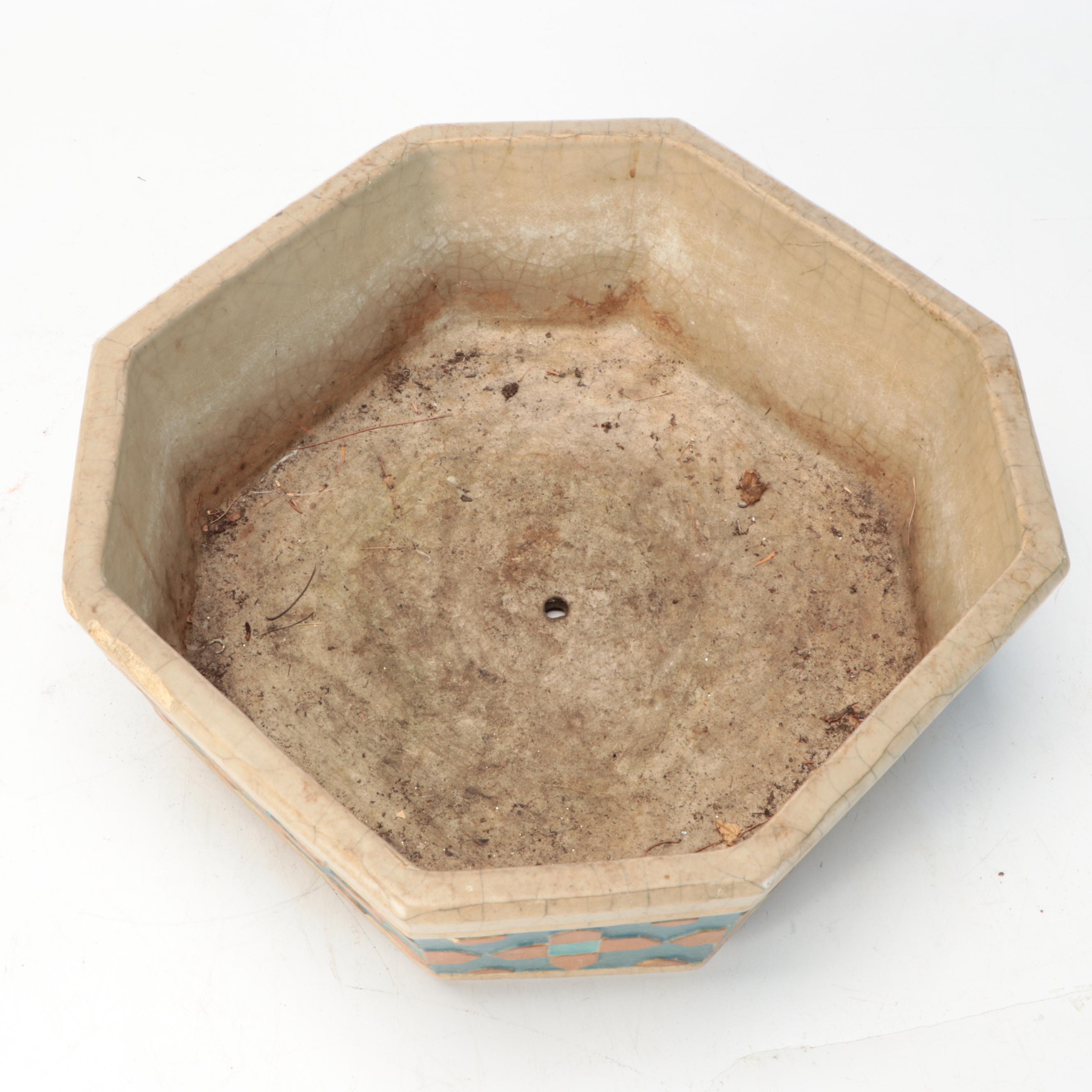 Early Rookwood Tiled Shallow Octagonal Planter, Late 19th Century