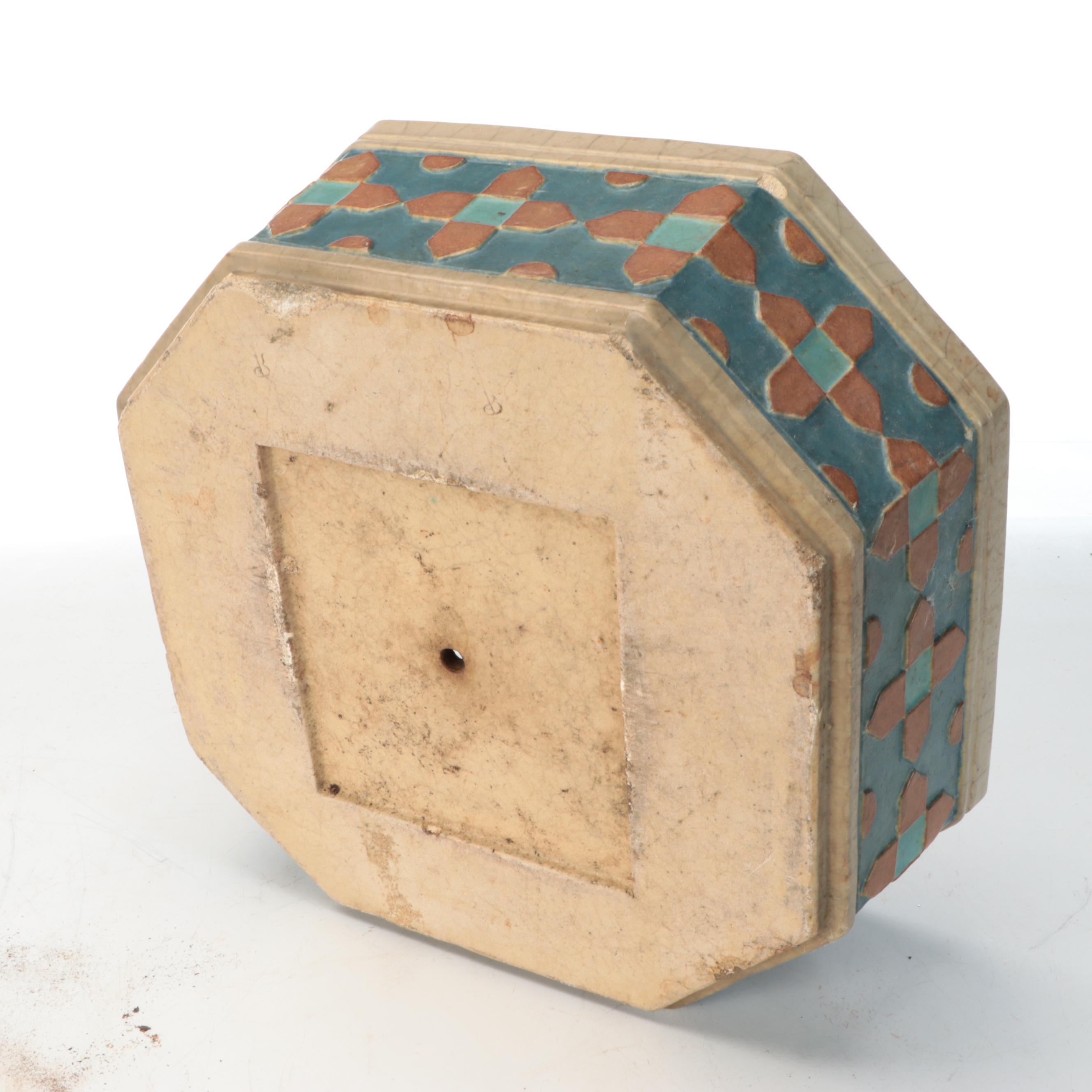 Early Rookwood Tiled Shallow Octagonal Planter, Late 19th Century