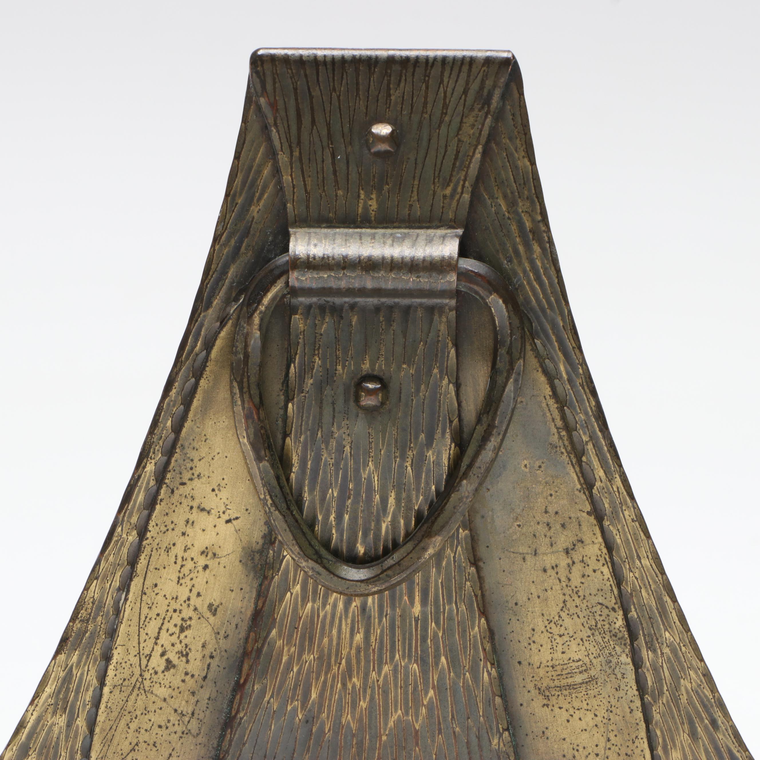 Roycroft Arts and Crafts Brass Bookends