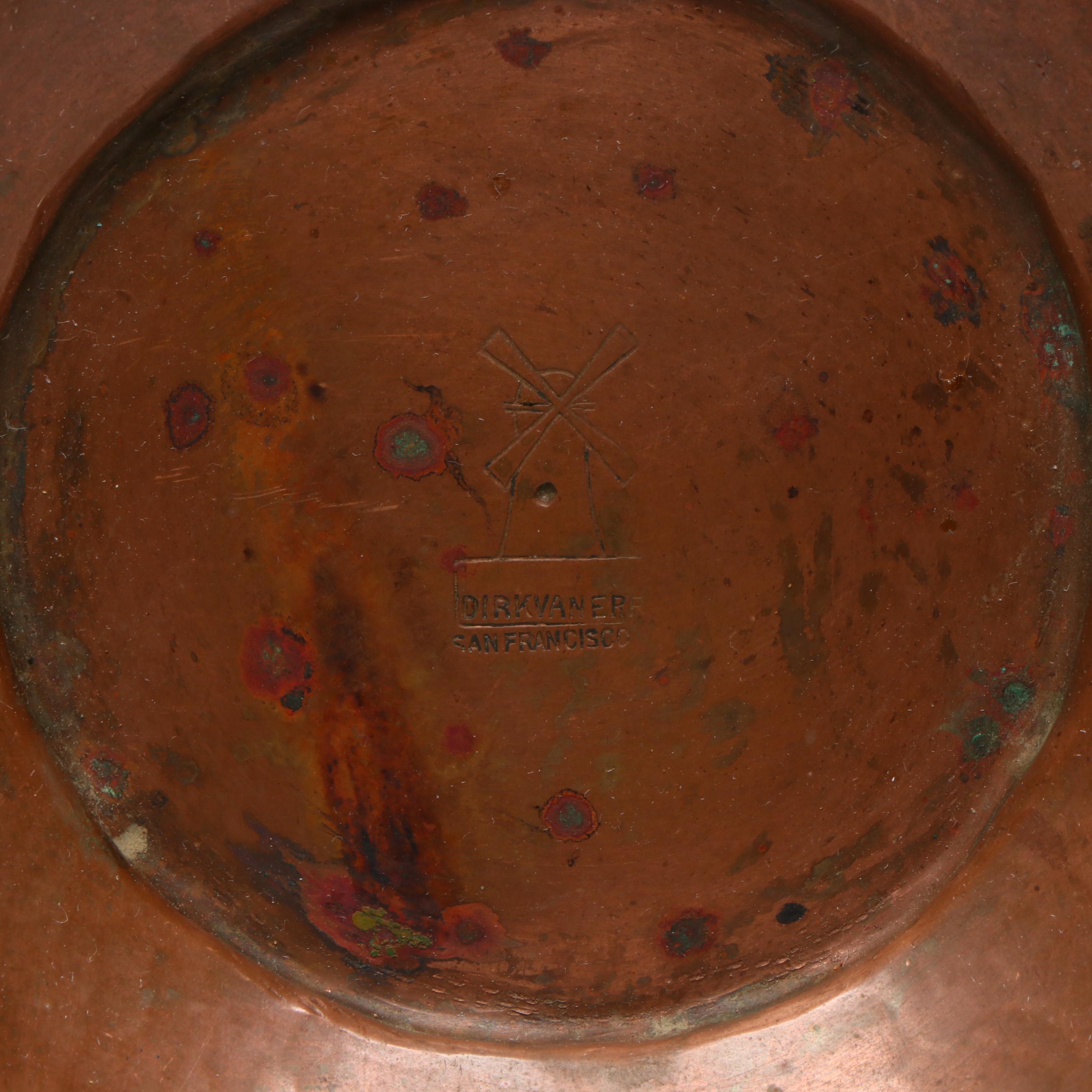 Dirk van Erp American Hammered Copper Bowl, Early to Mid-20th Century