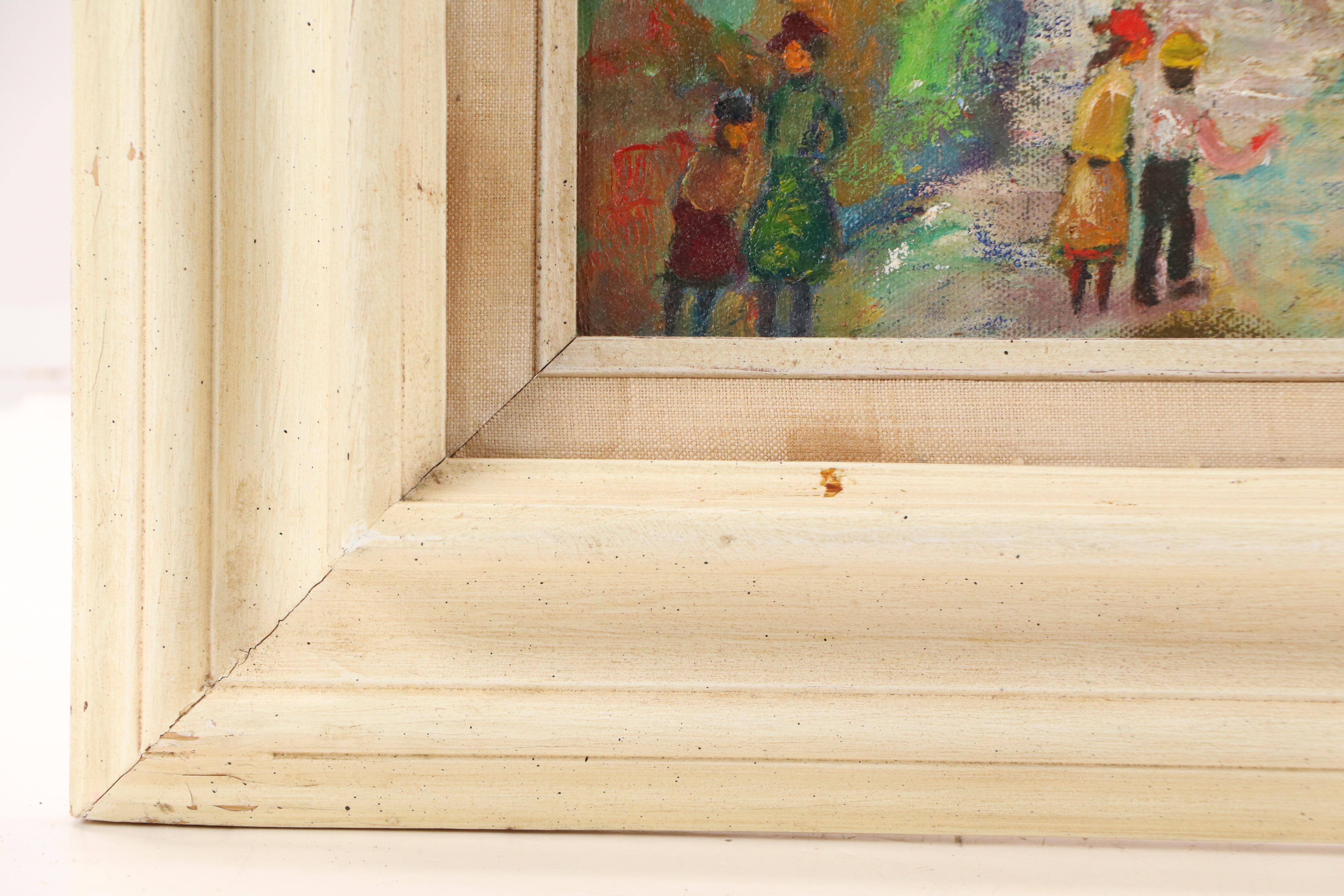 Self-Taught Artist Oil Painting of Circus Scene, 20th Century