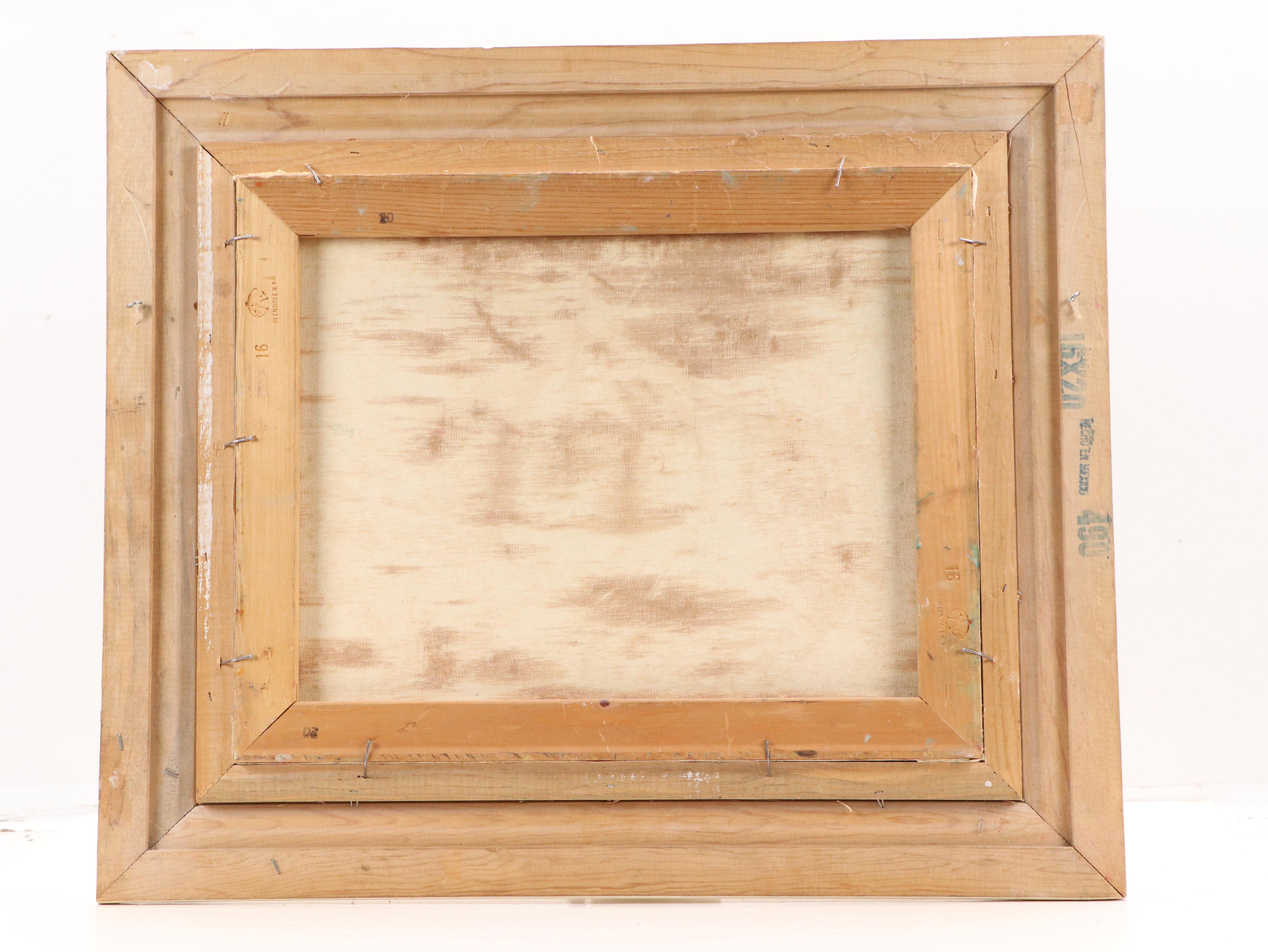 Self-Taught Artist Oil Painting of Circus Scene, 20th Century