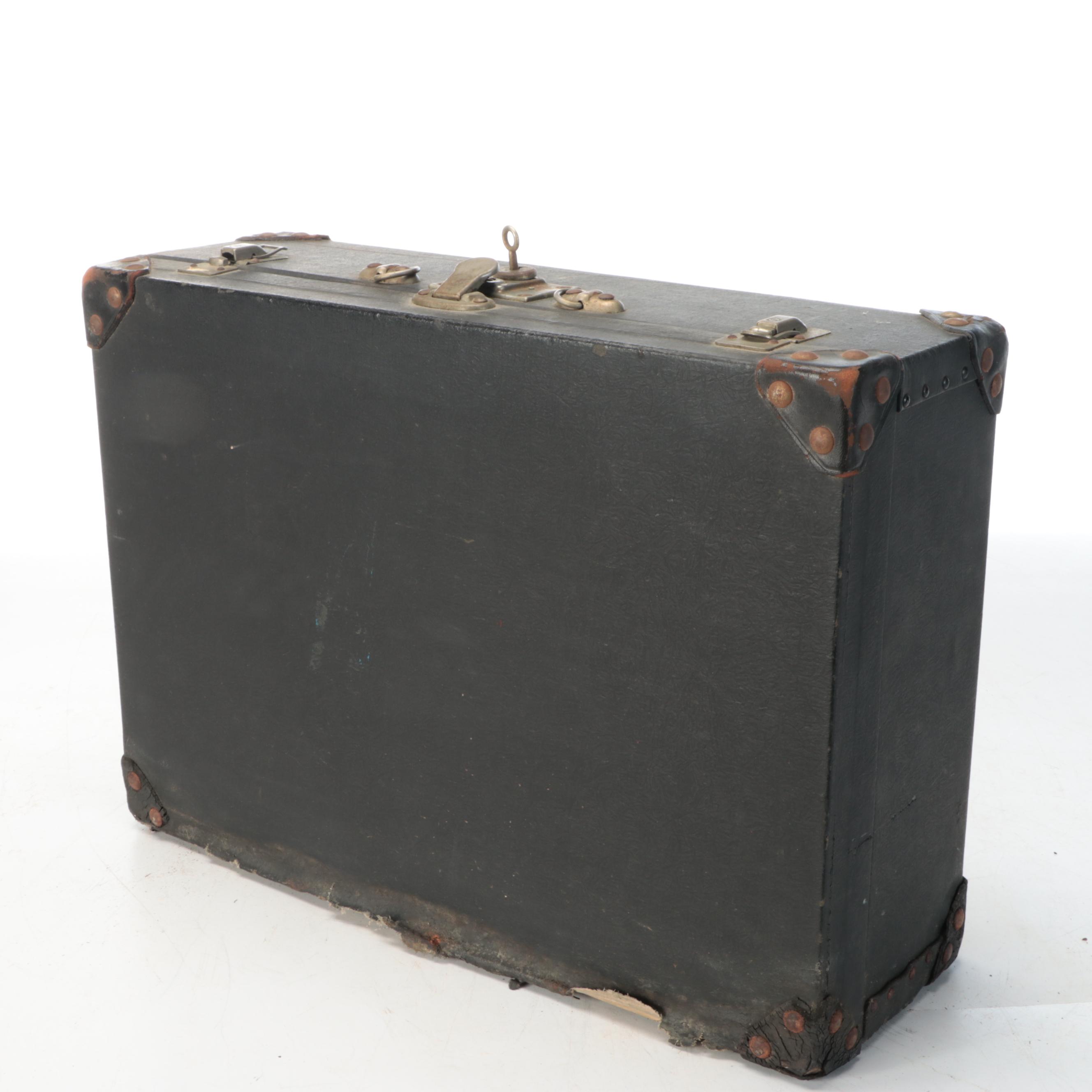 Automobile Picnic Case with Celluloid Handled Flatware, Mid-20th Century