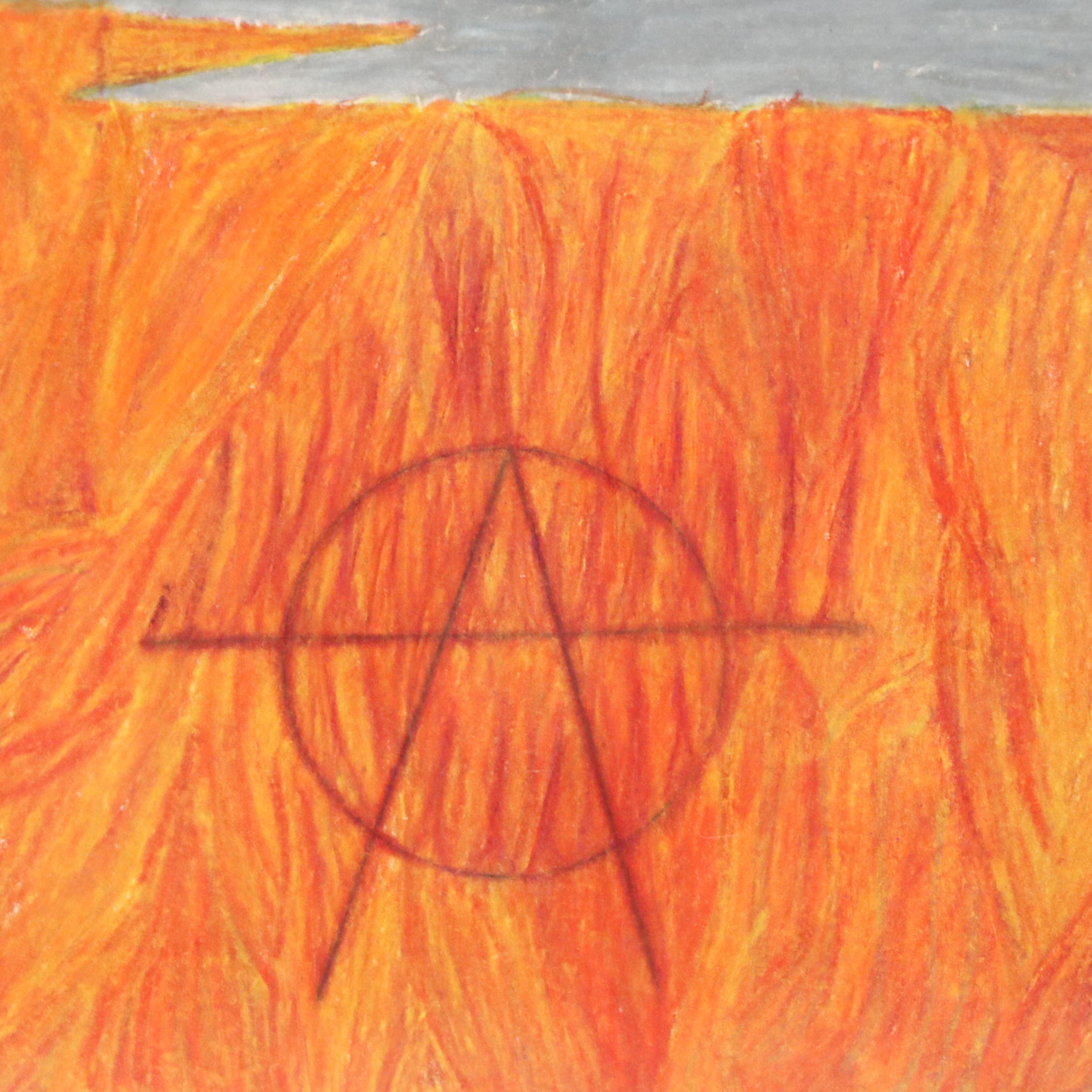 Fantasy Genre Colored Pencil Drawing with Knife and Deities, 21st Century