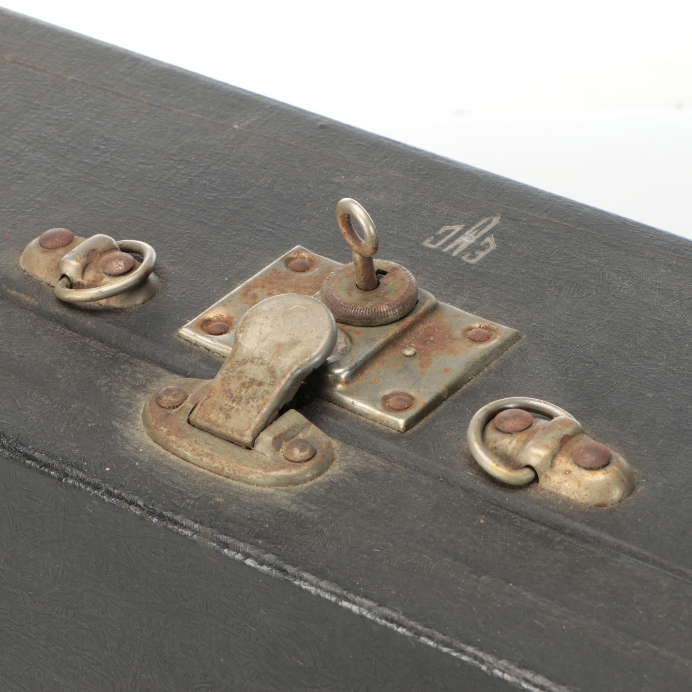 Automobile Picnic Case with Celluloid Handled Flatware, Mid-20th Century