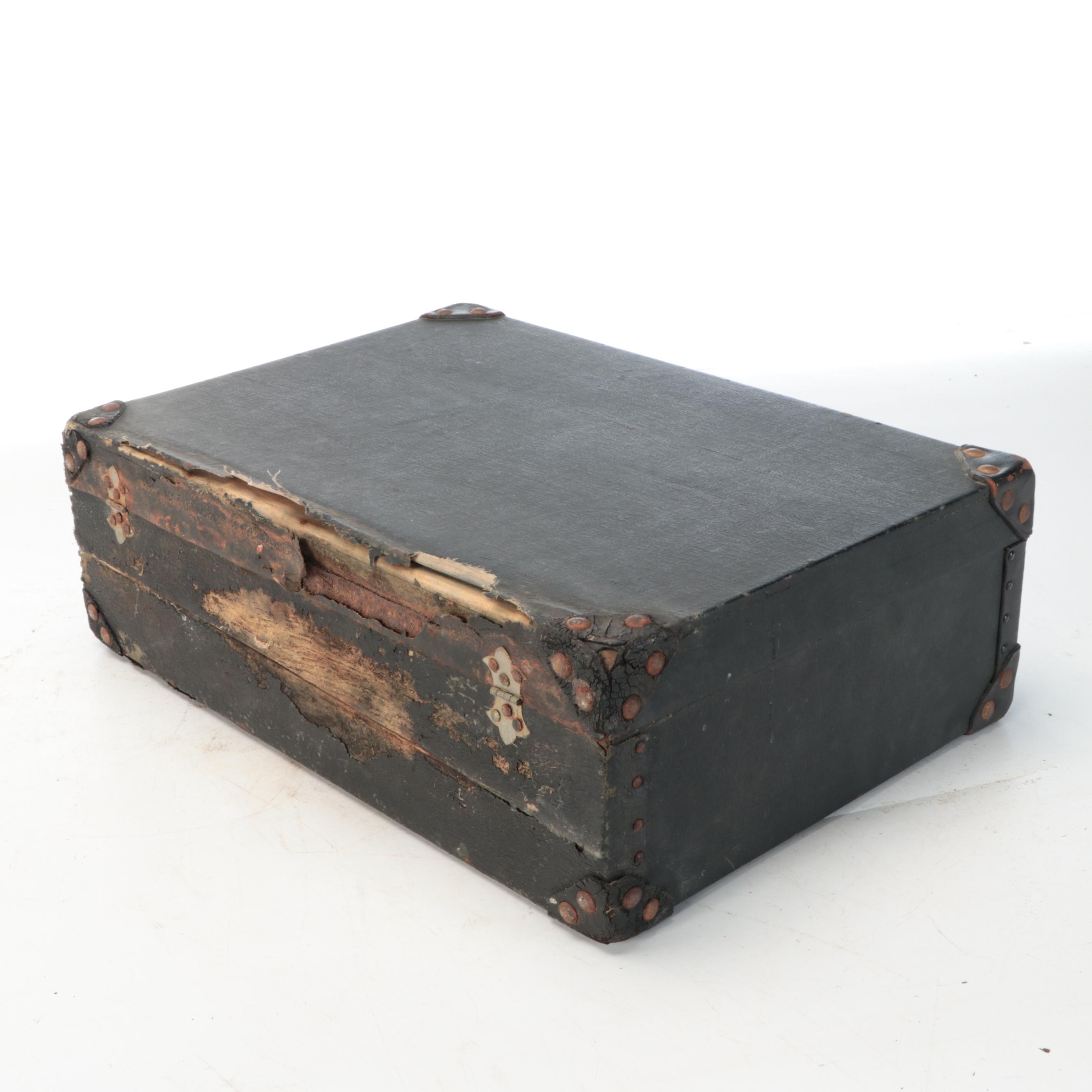 Automobile Picnic Case with Celluloid Handled Flatware, Mid-20th Century