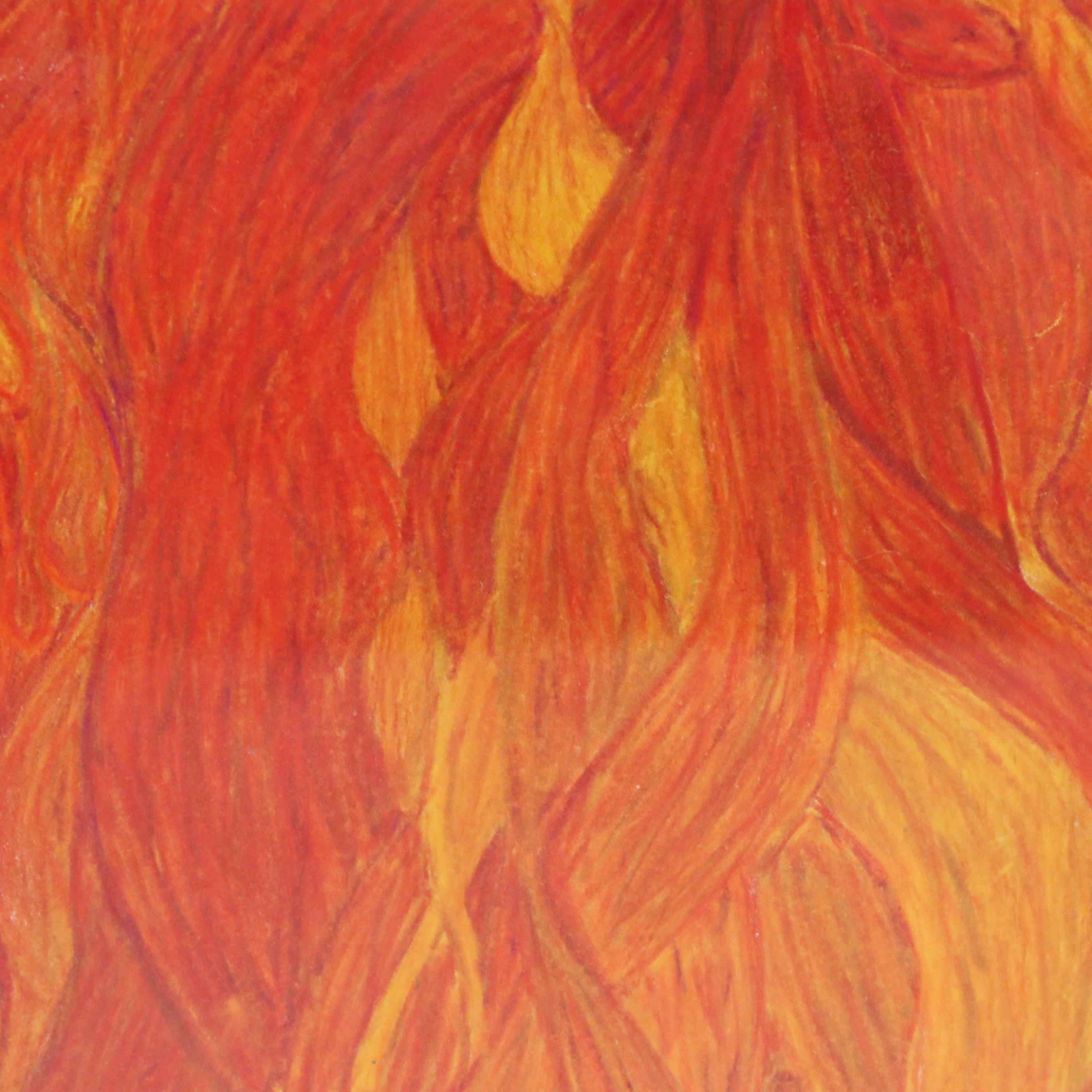 Fantasy Genre Colored Pencil Drawing with Knife and Deities, 21st Century