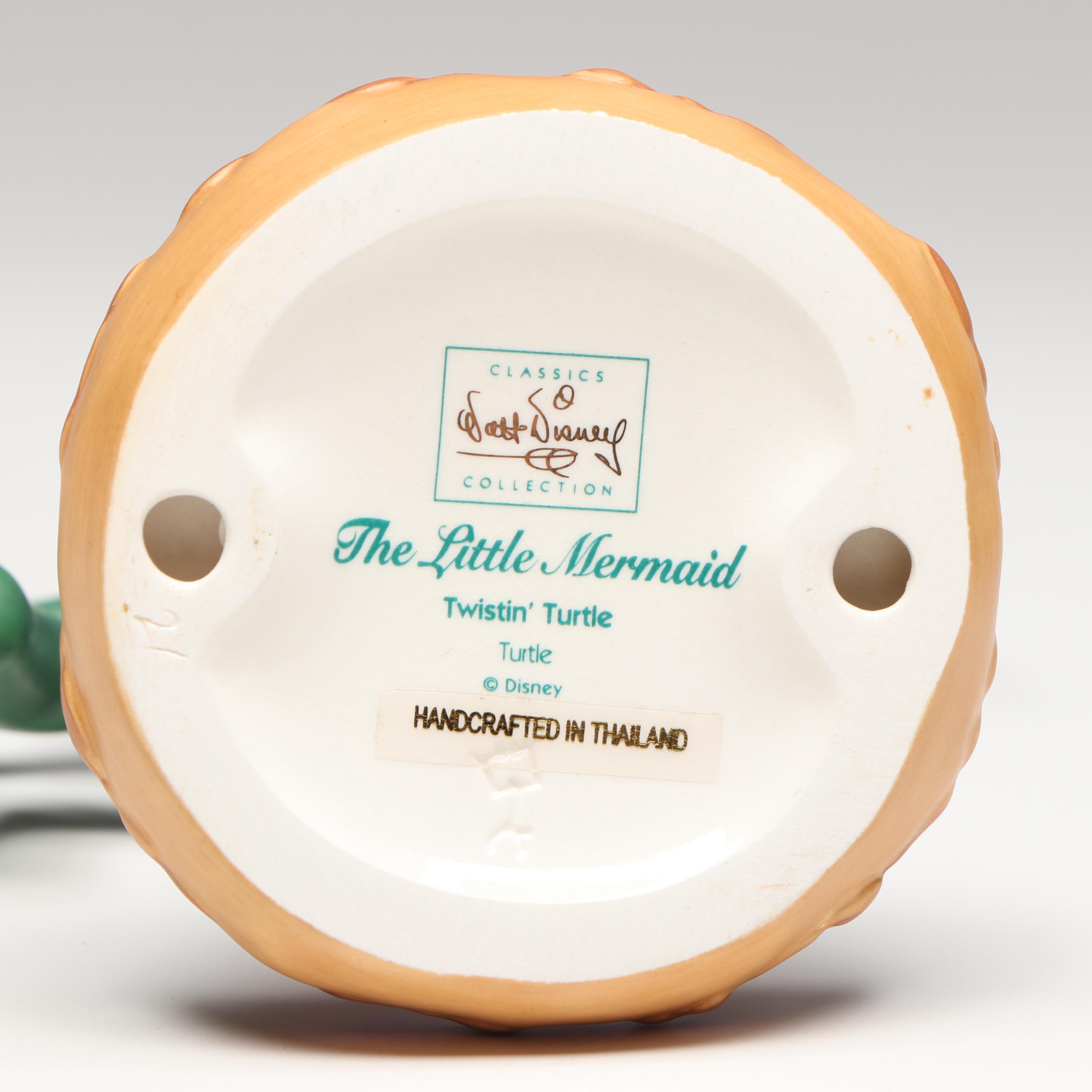 Disney The Little Mermaid "Twistin' Turtle" Porcelain Figurine, 1997-1999