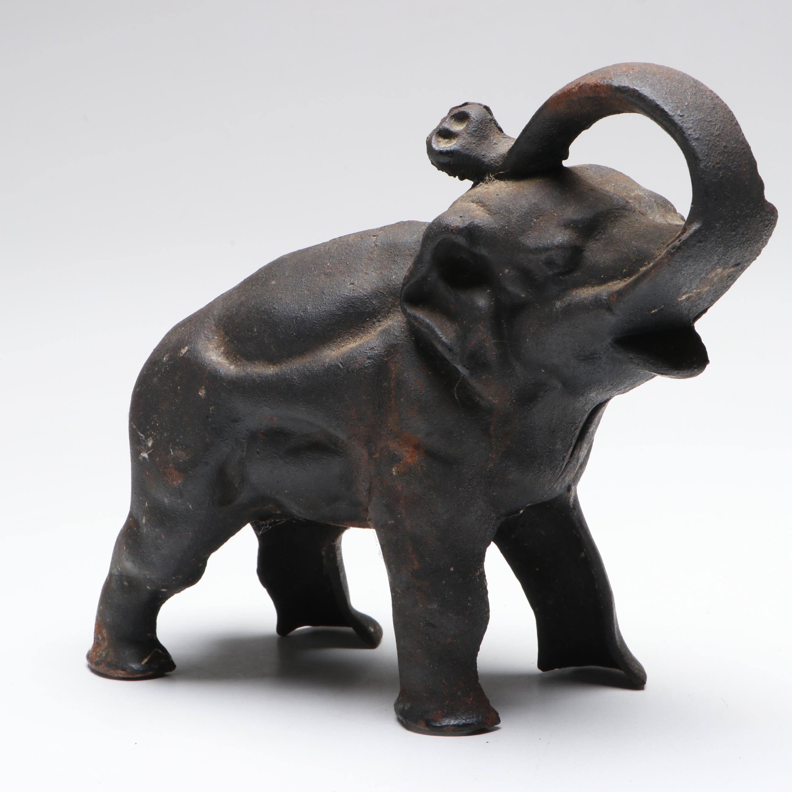 Cast Iron Elephant Coin Bank