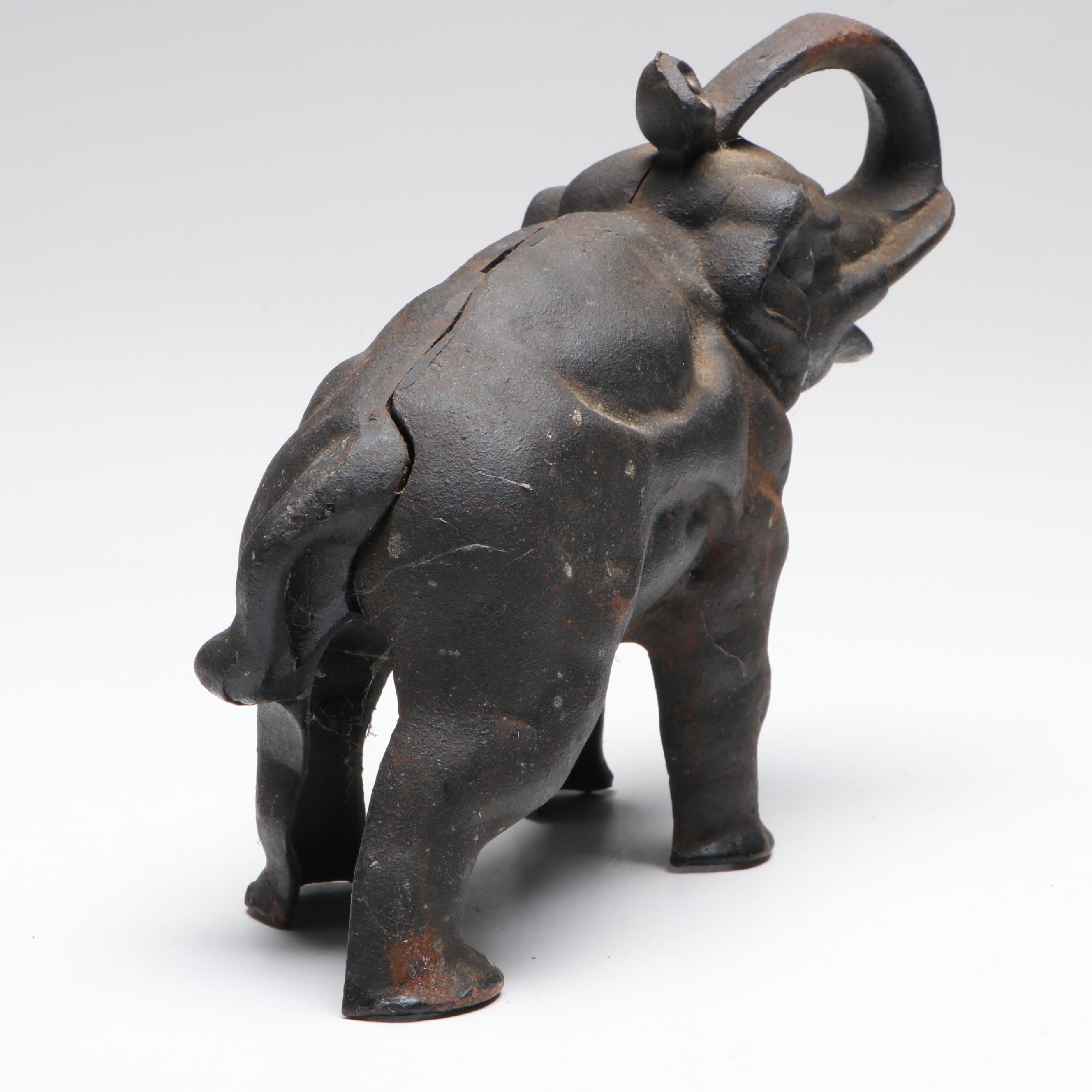 Cast Iron Elephant Coin Bank