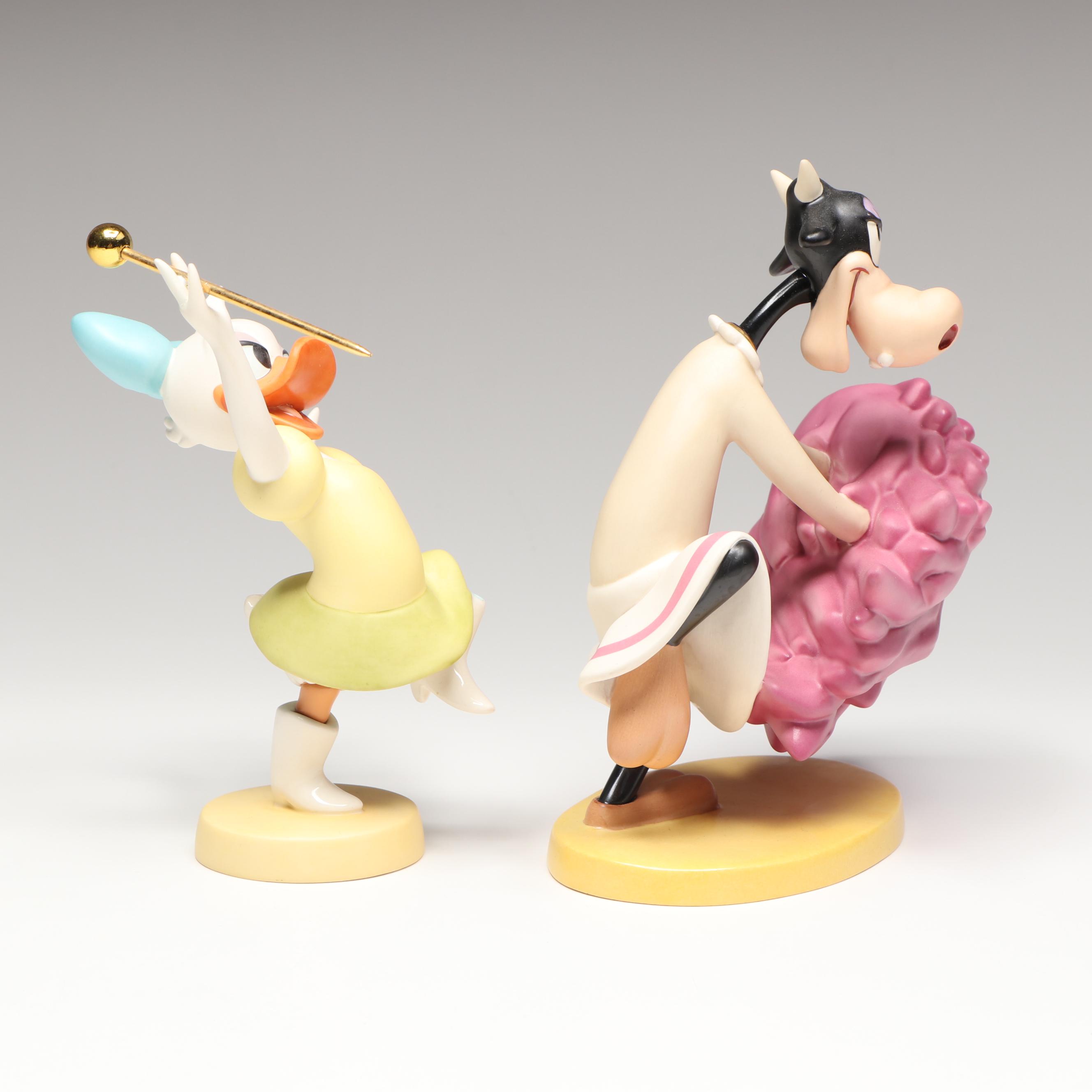Disney Mickey Mouse Club "Give a Cheer" and "Twist and Twirl" Porcelain Figures