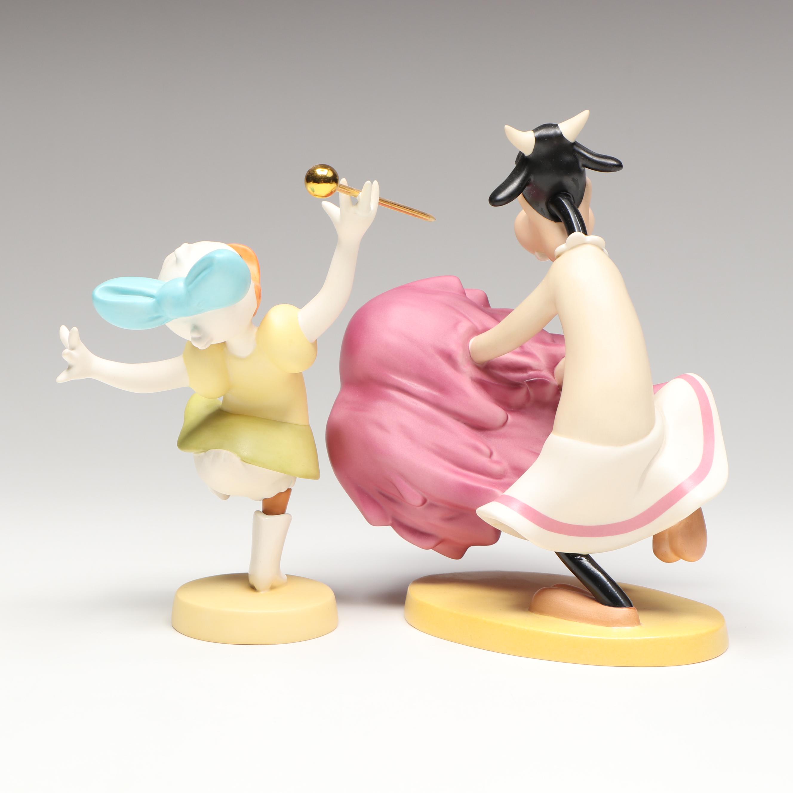 Disney Mickey Mouse Club "Give a Cheer" and "Twist and Twirl" Porcelain Figures