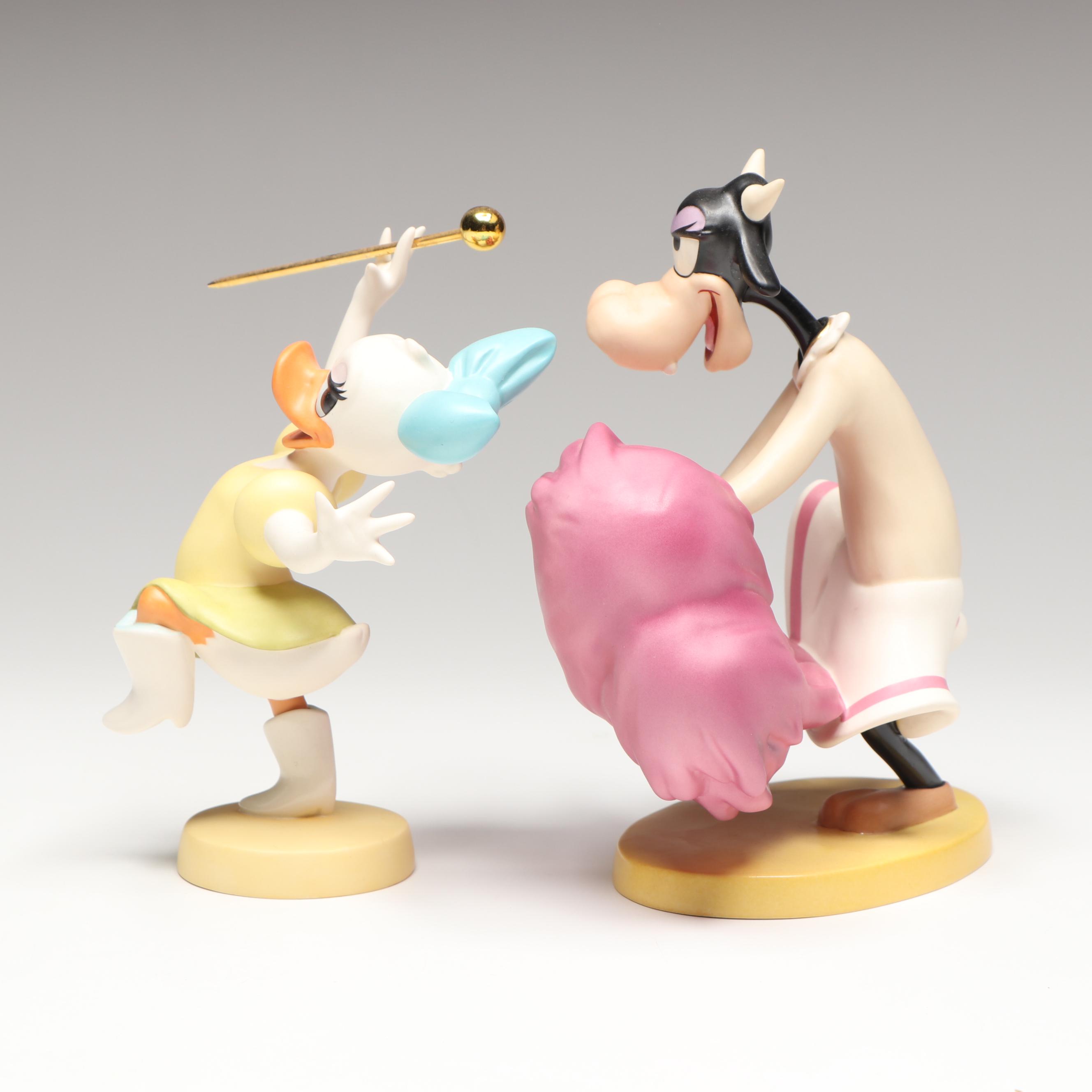 Disney Mickey Mouse Club "Give a Cheer" and "Twist and Twirl" Porcelain Figures