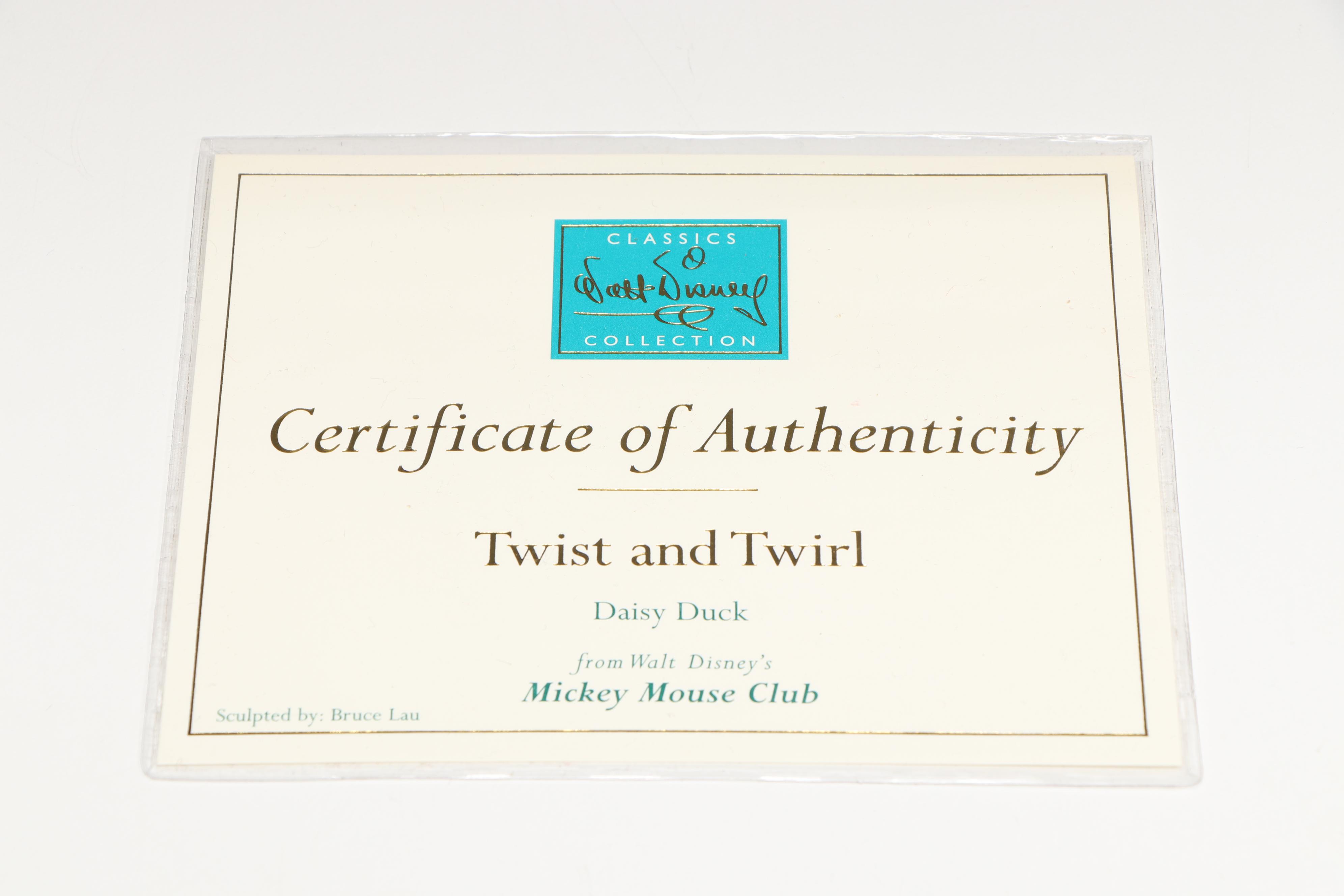 Disney Mickey Mouse Club "Give a Cheer" and "Twist and Twirl" Porcelain Figures