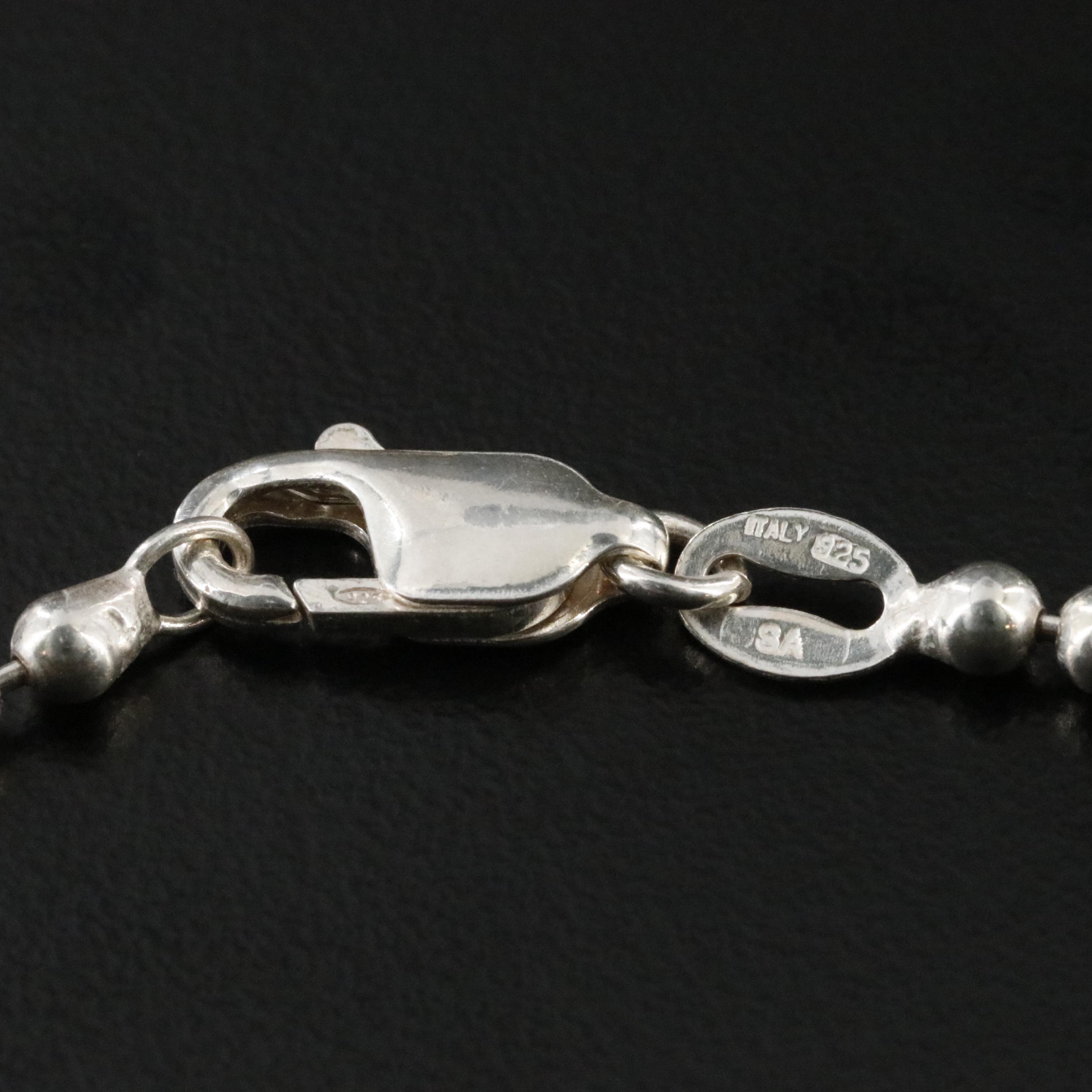 Sterling Heart Fringe Necklace