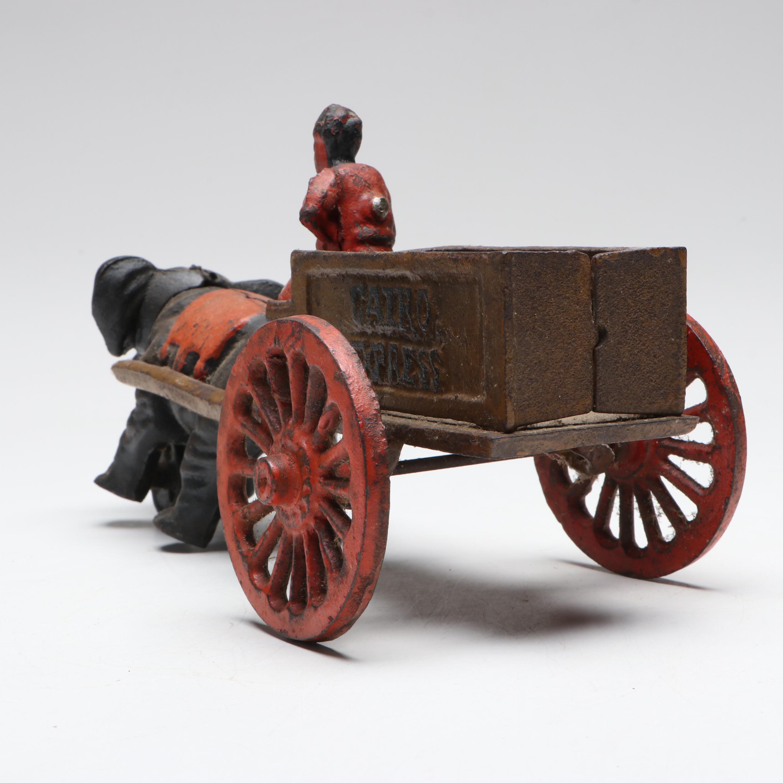 Kenton "Cairo Express" Cast Iron Elephant Cart Toy