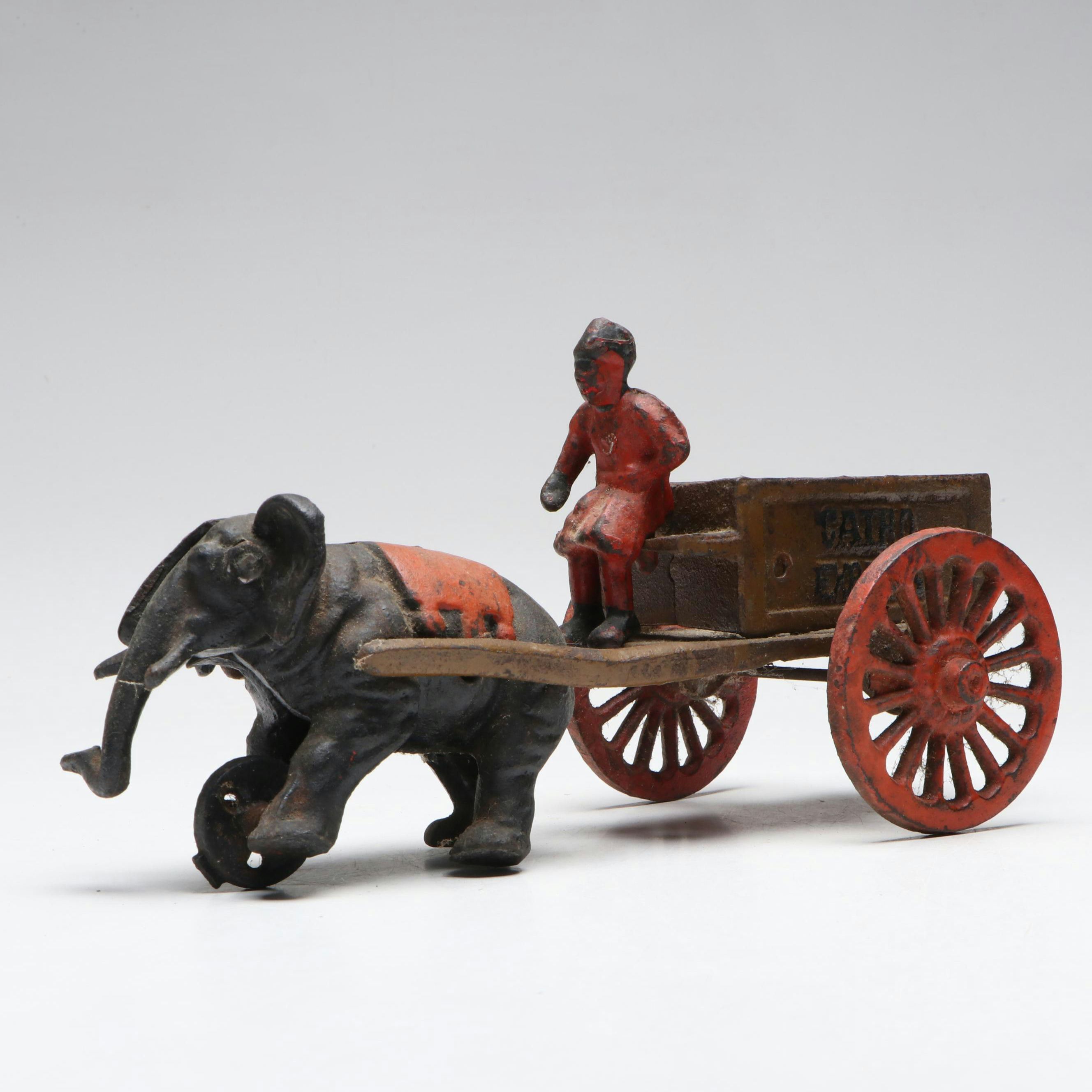 Kenton "Cairo Express" Cast Iron Elephant Cart Toy