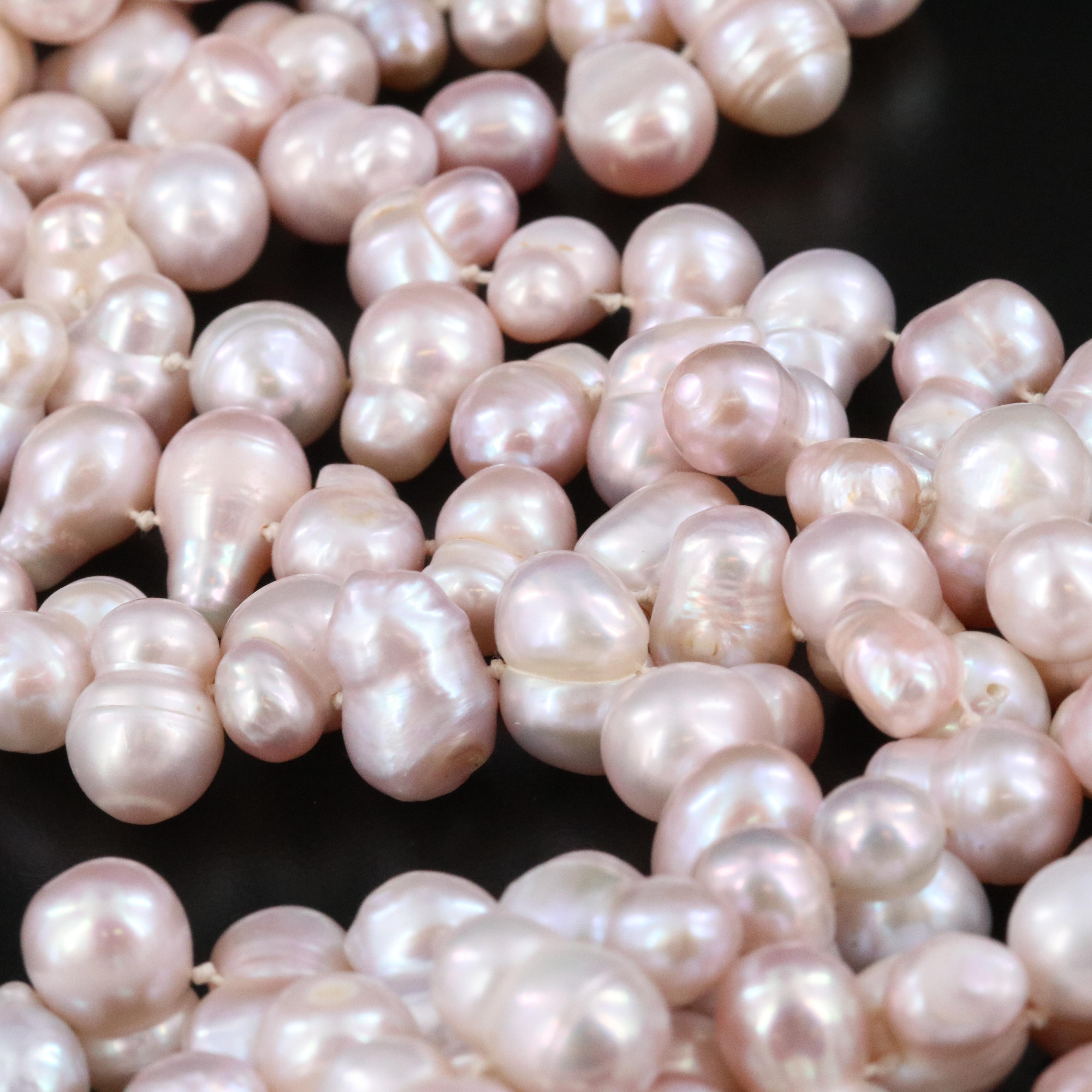 Double Strand Pearl Necklace with Sterling Magnetic Clasp