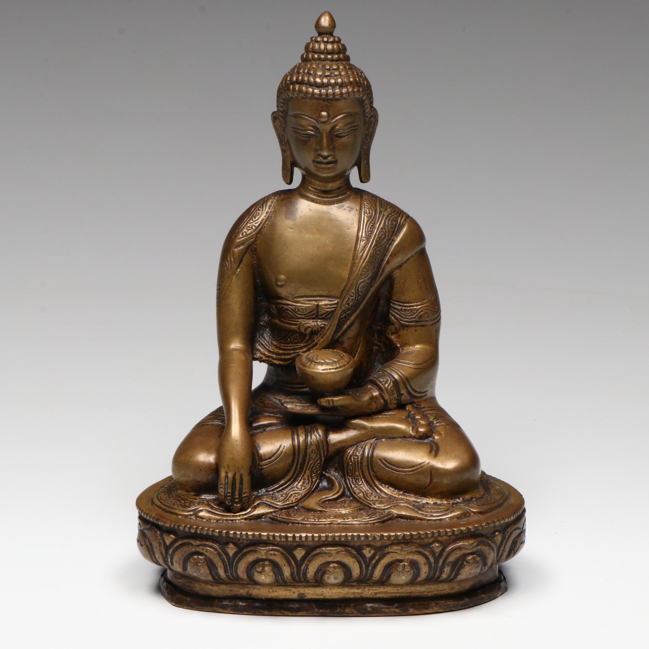 Antique Tibetan Bronze Bhaisajyaguru Buddha