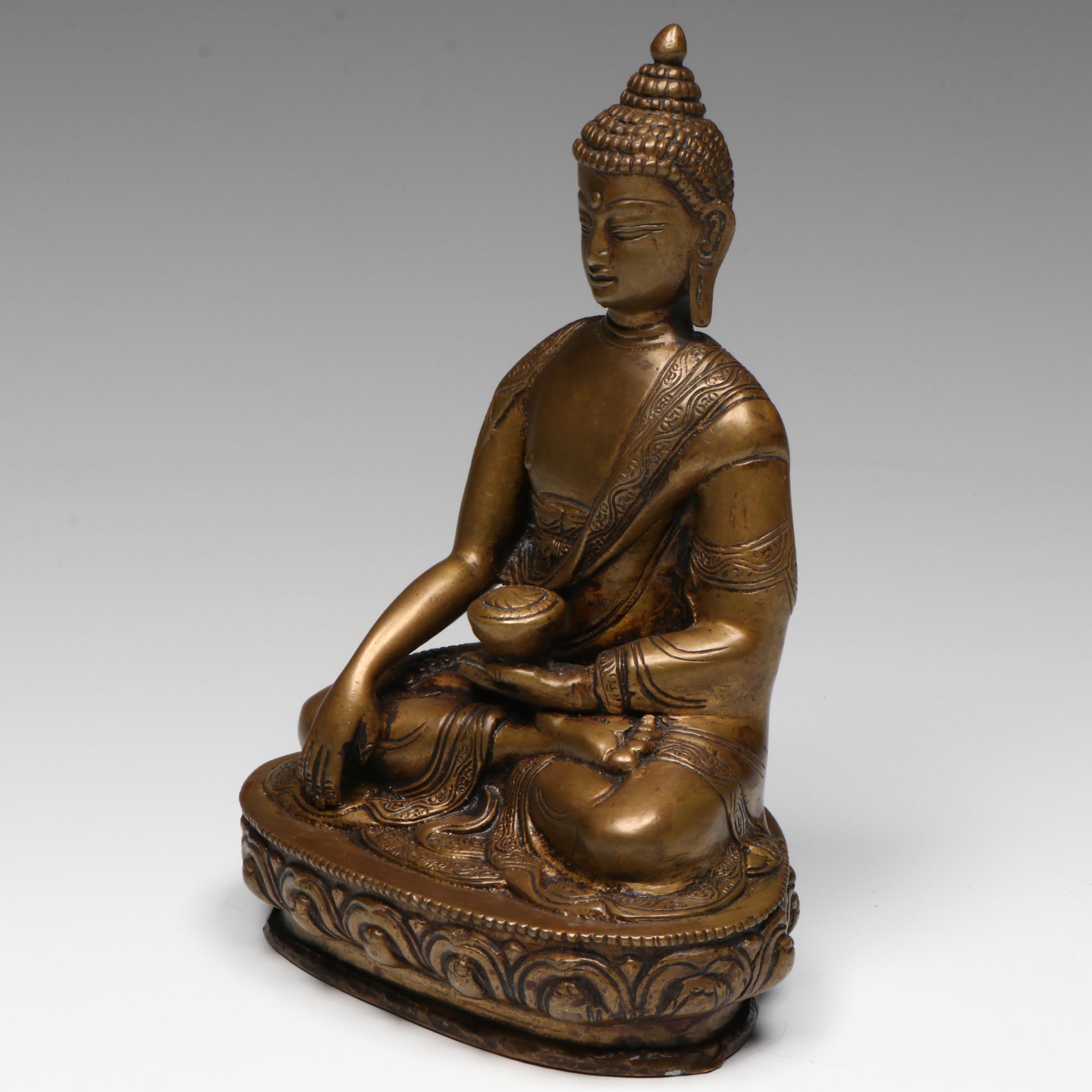 Antique Tibetan Bronze Bhaisajyaguru Buddha