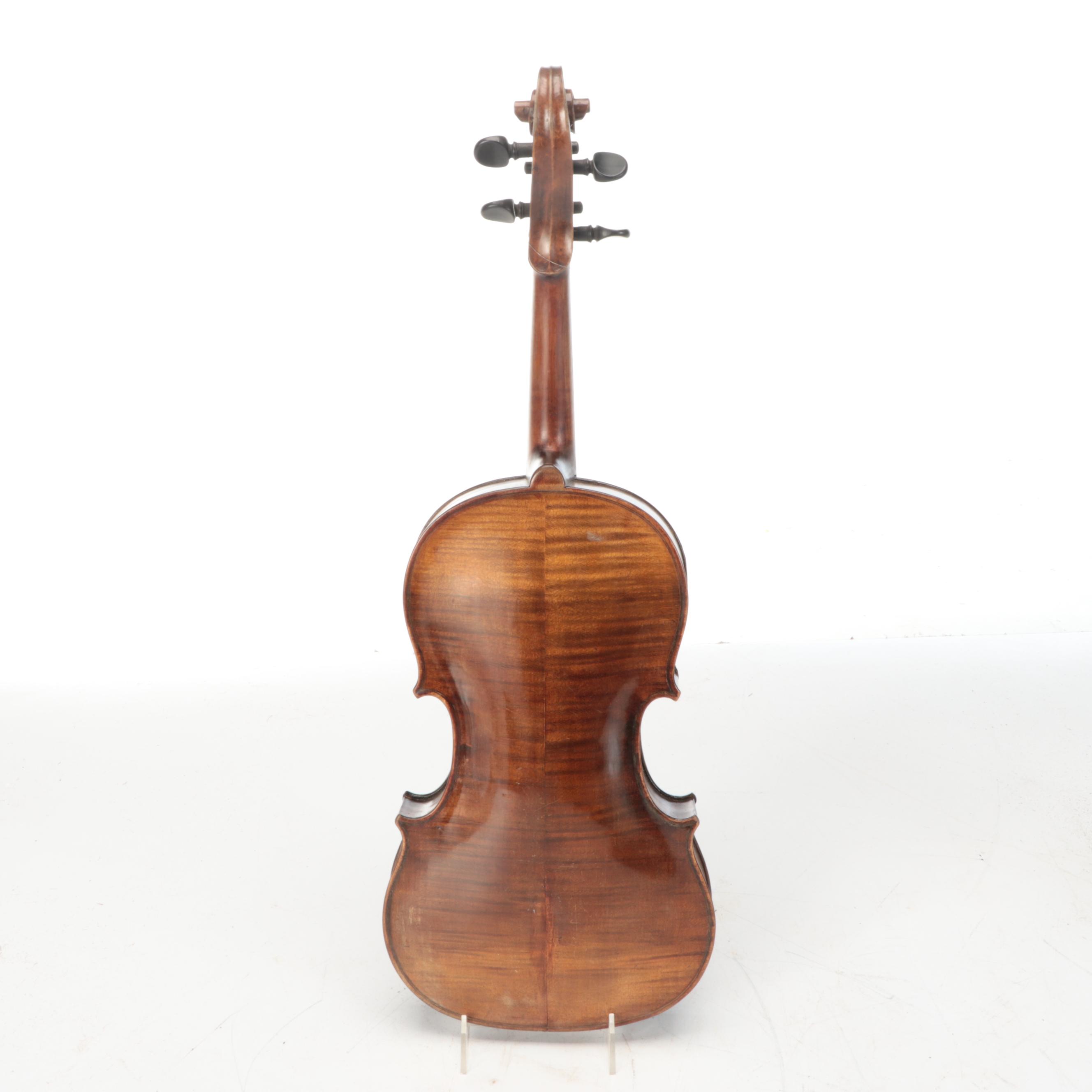 Full-Size Wood Violin with Bow and Case, Early 20th Century