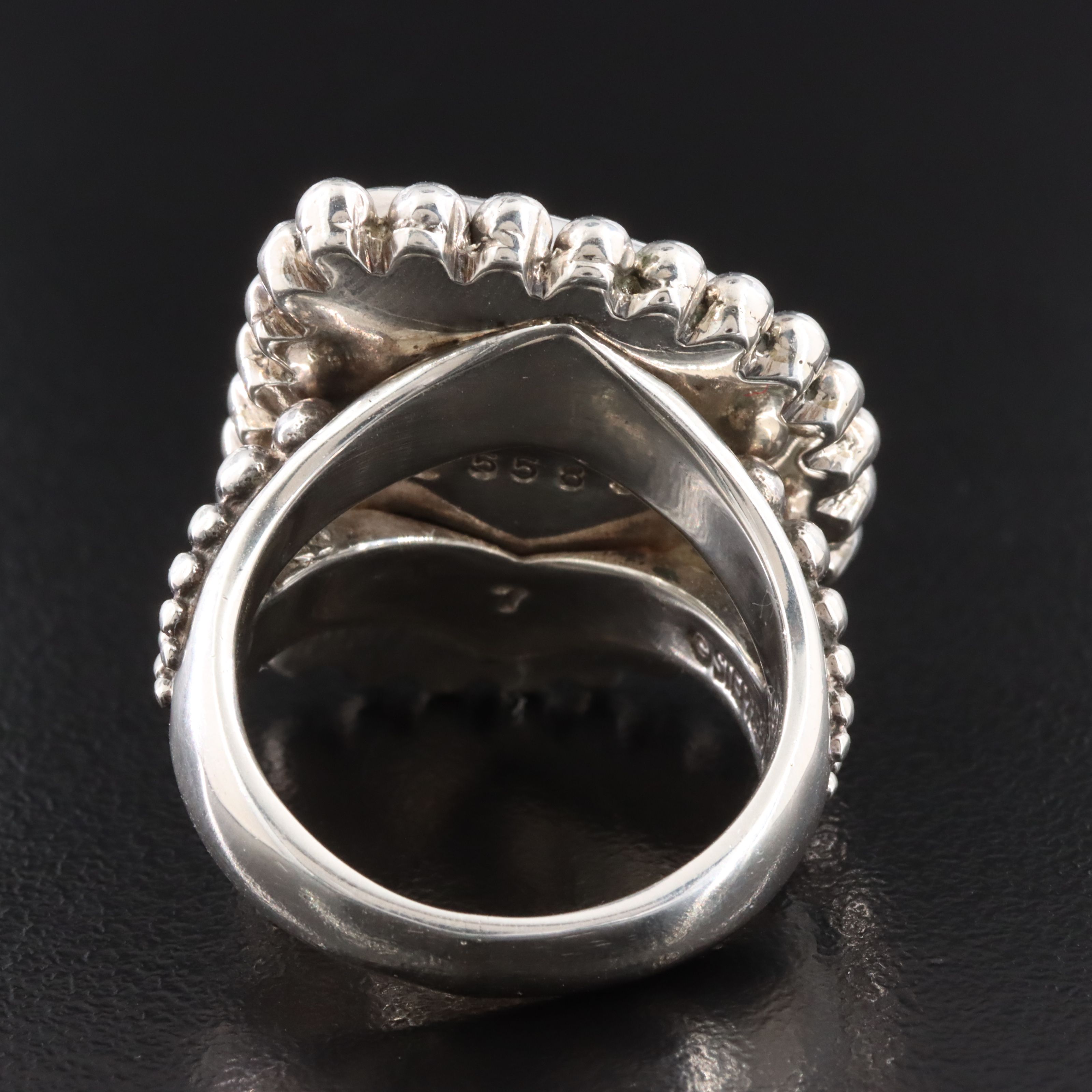 Stephen Dweck Sterling Agate Beaded Ring