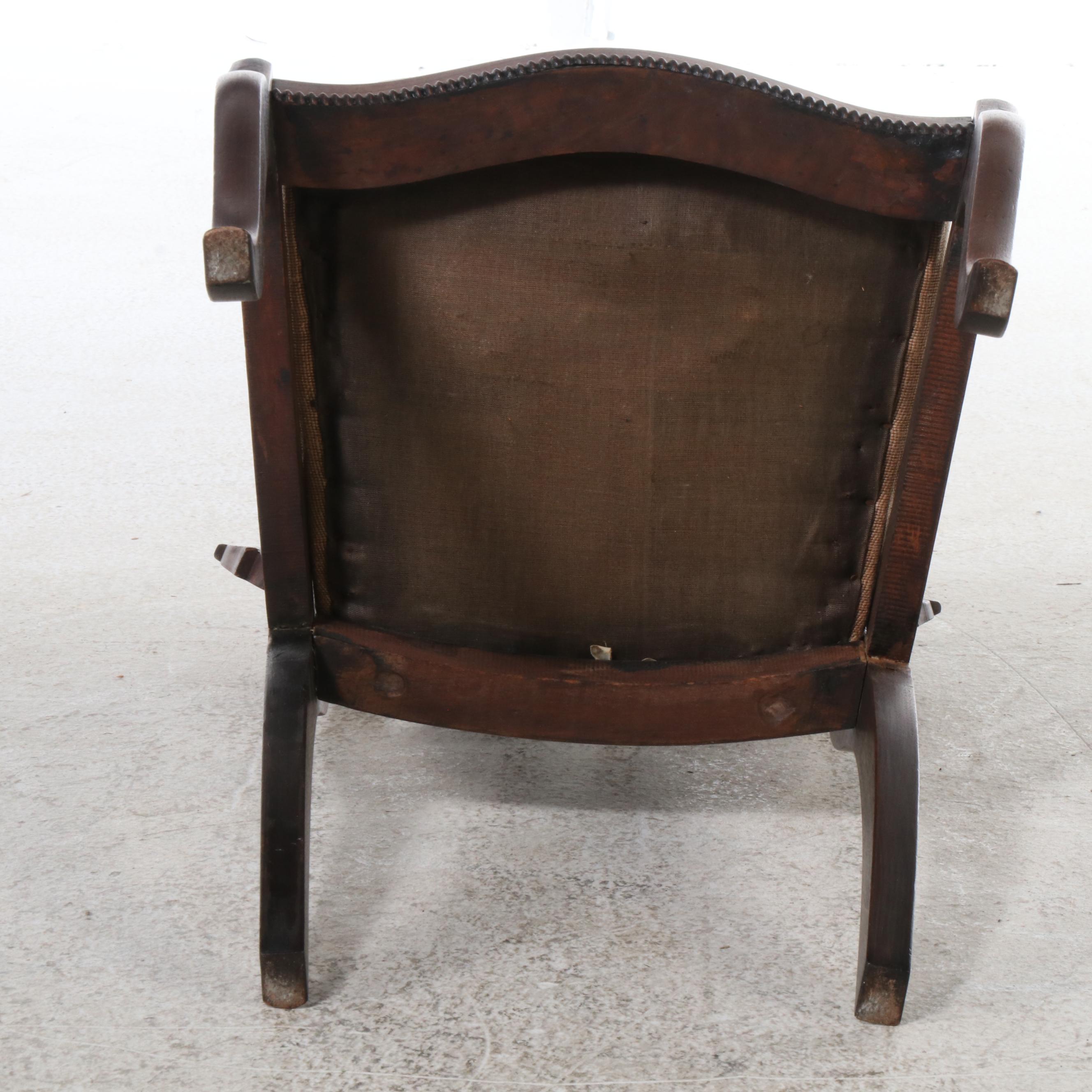 Pair of Victorian Walnut Side Chairs with Accent Table