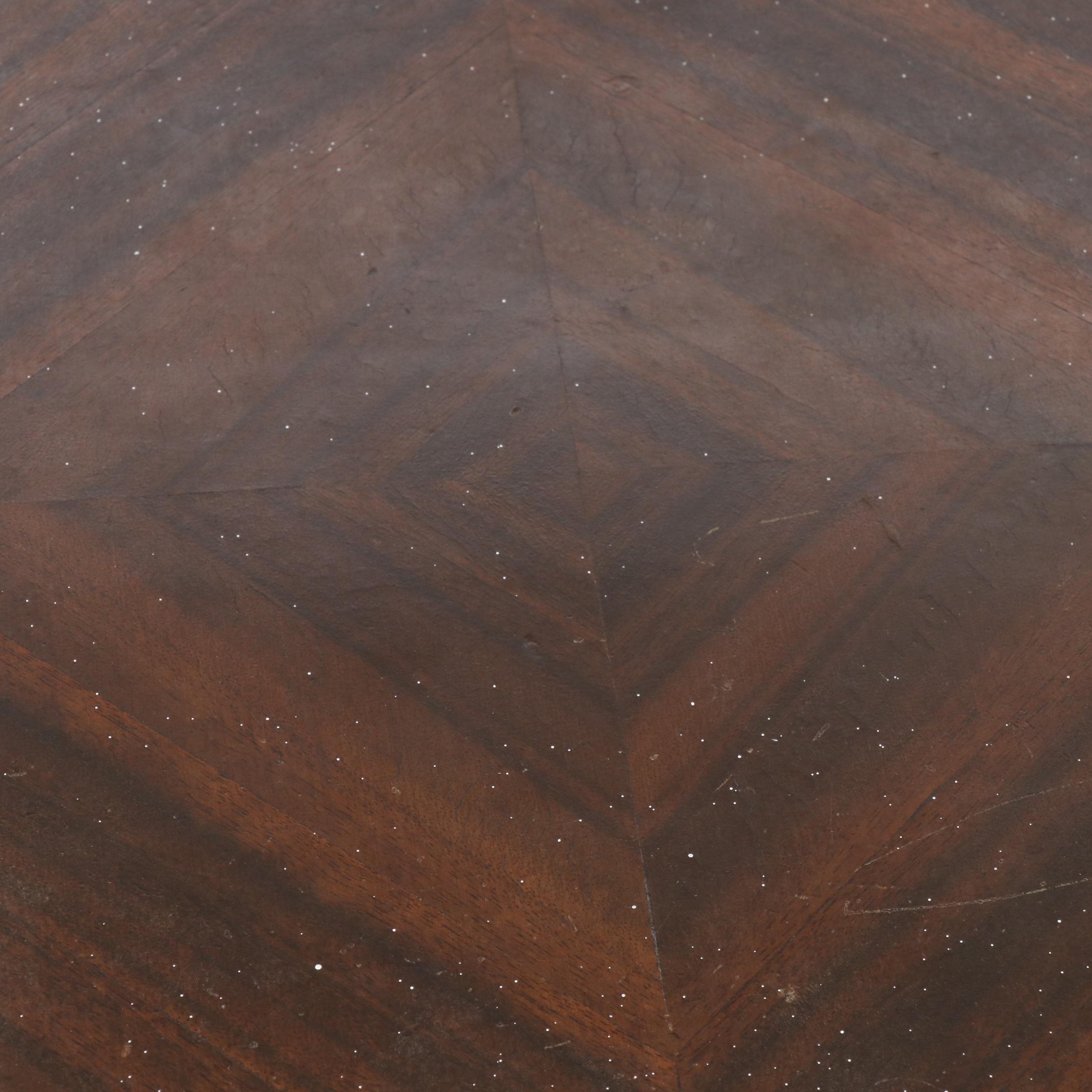 Pair of Victorian Walnut Side Chairs with Accent Table