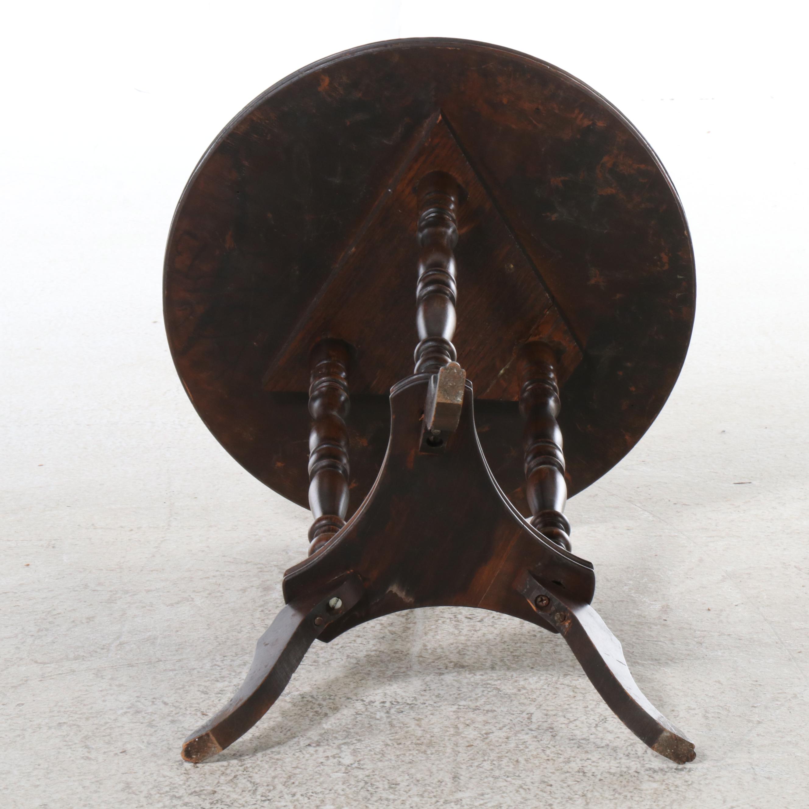 Pair of Victorian Walnut Side Chairs with Accent Table