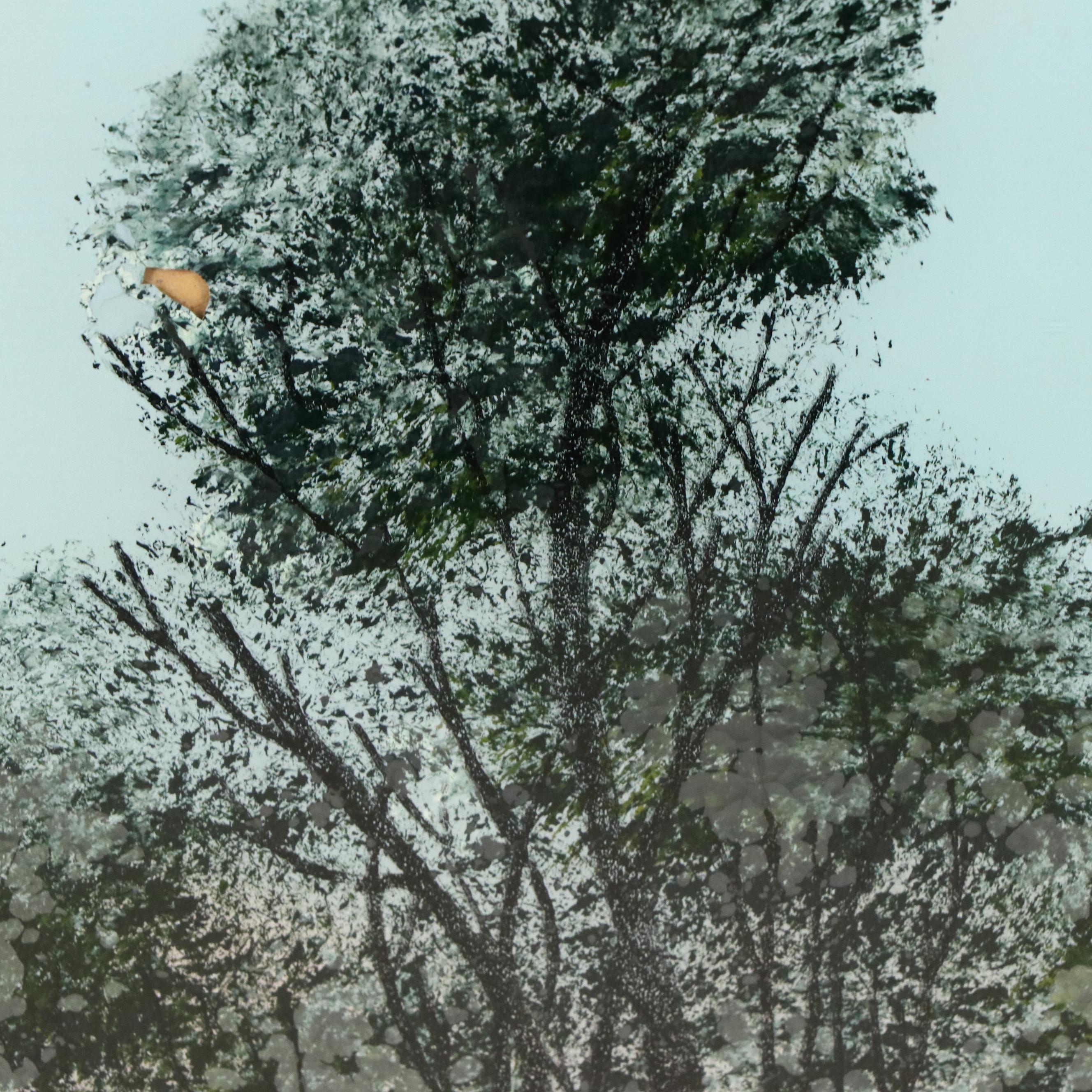 Reverse Glass Painting with Lithographic Elements "A Swiss Winter"