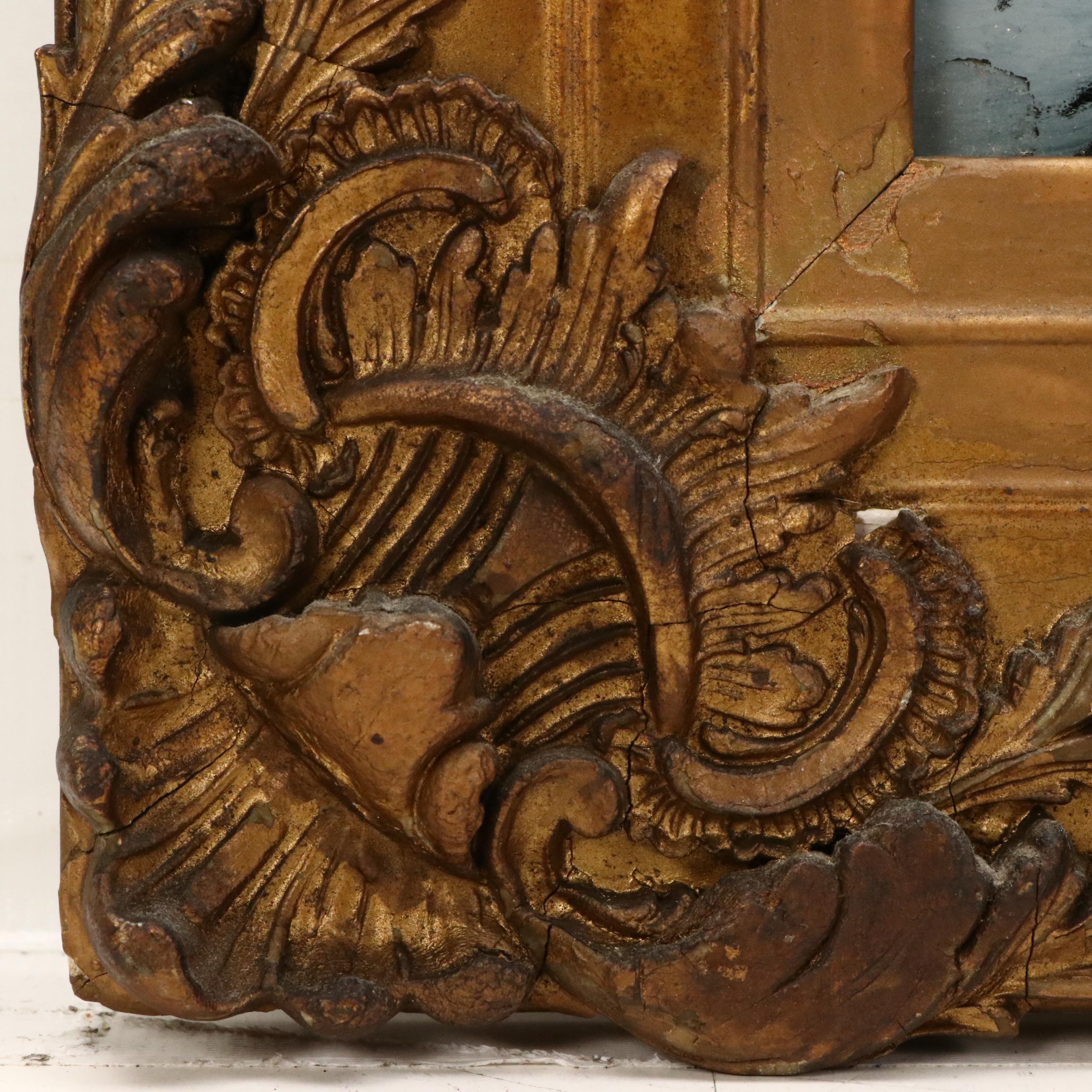 Reverse Glass Painting with Lithographic Elements "A Swiss Winter"