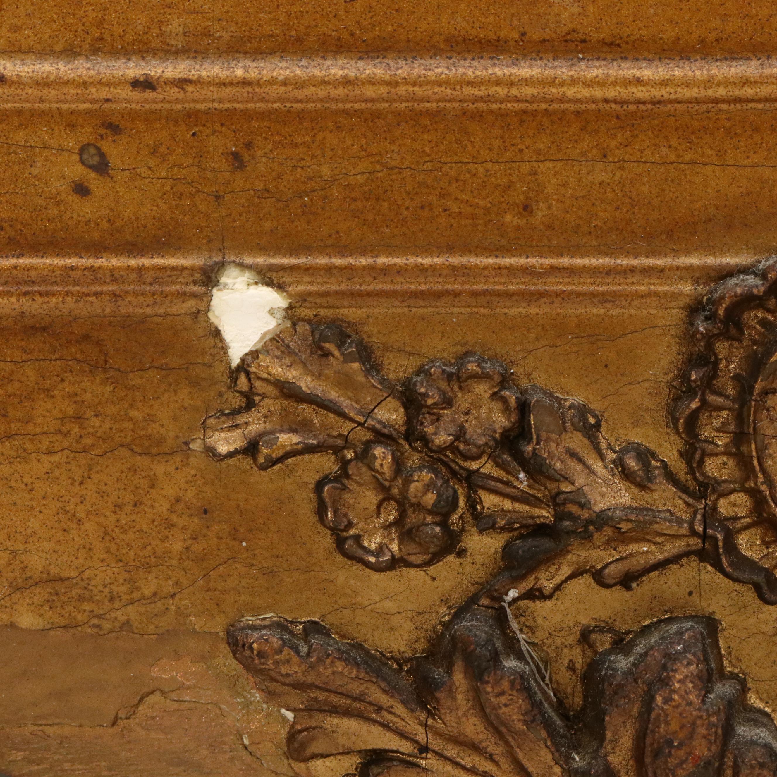 Reverse Glass Painting with Lithographic Elements "A Swiss Winter"