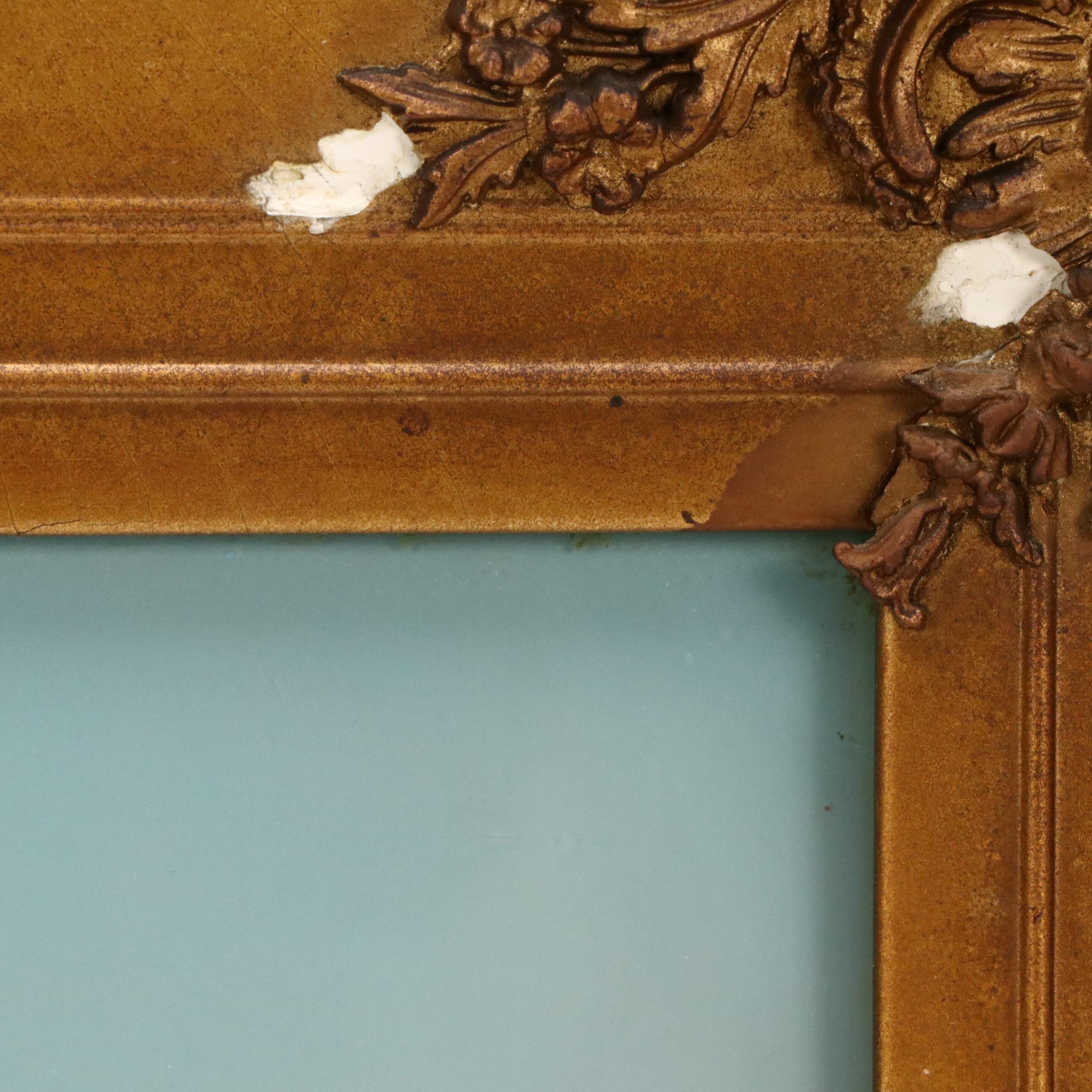 Reverse Glass Painting with Lithographic Elements "A Swiss Winter"