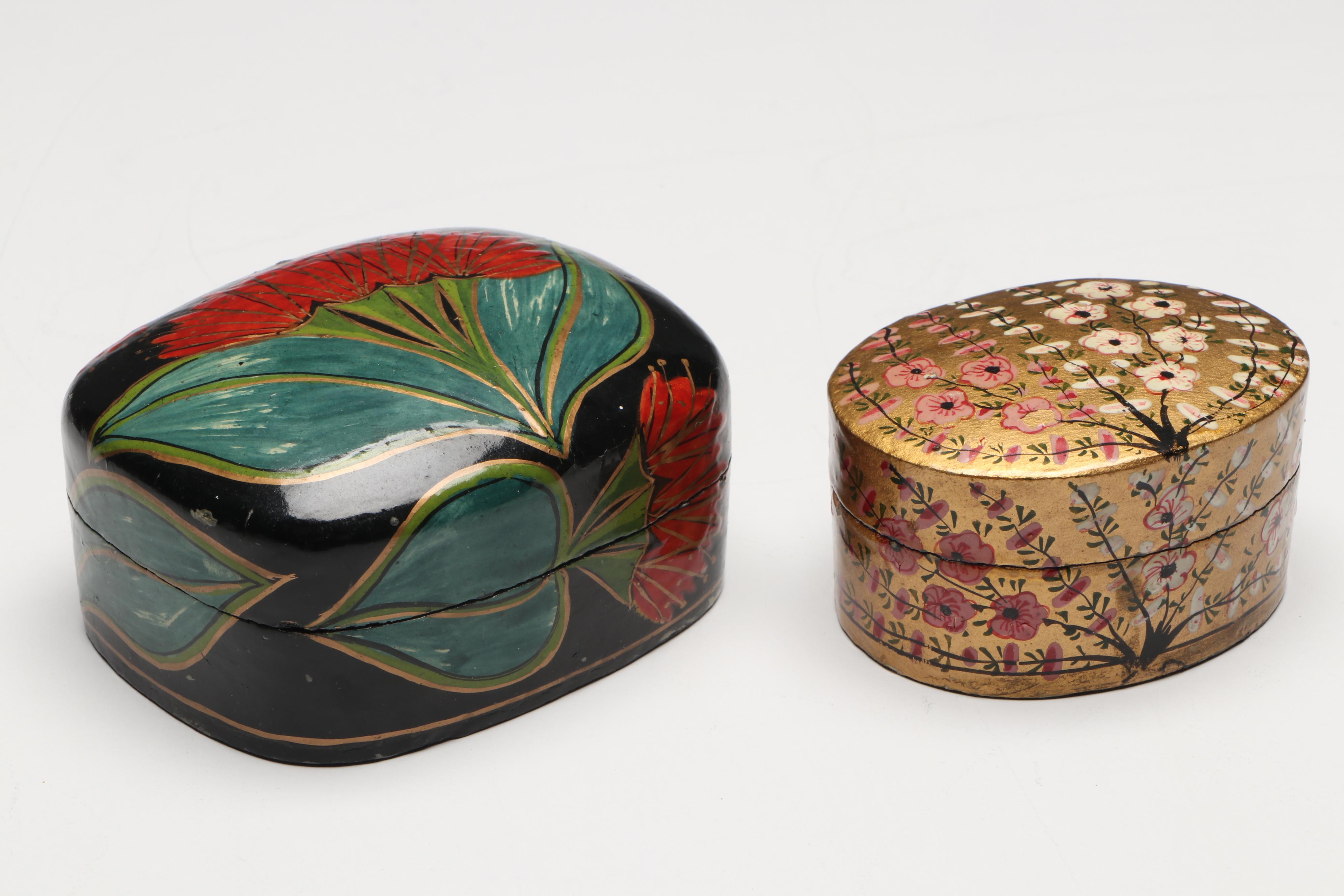 Pressed Flower Glass Box, Kashmir Indian Lacquer Box, and More Table Décor